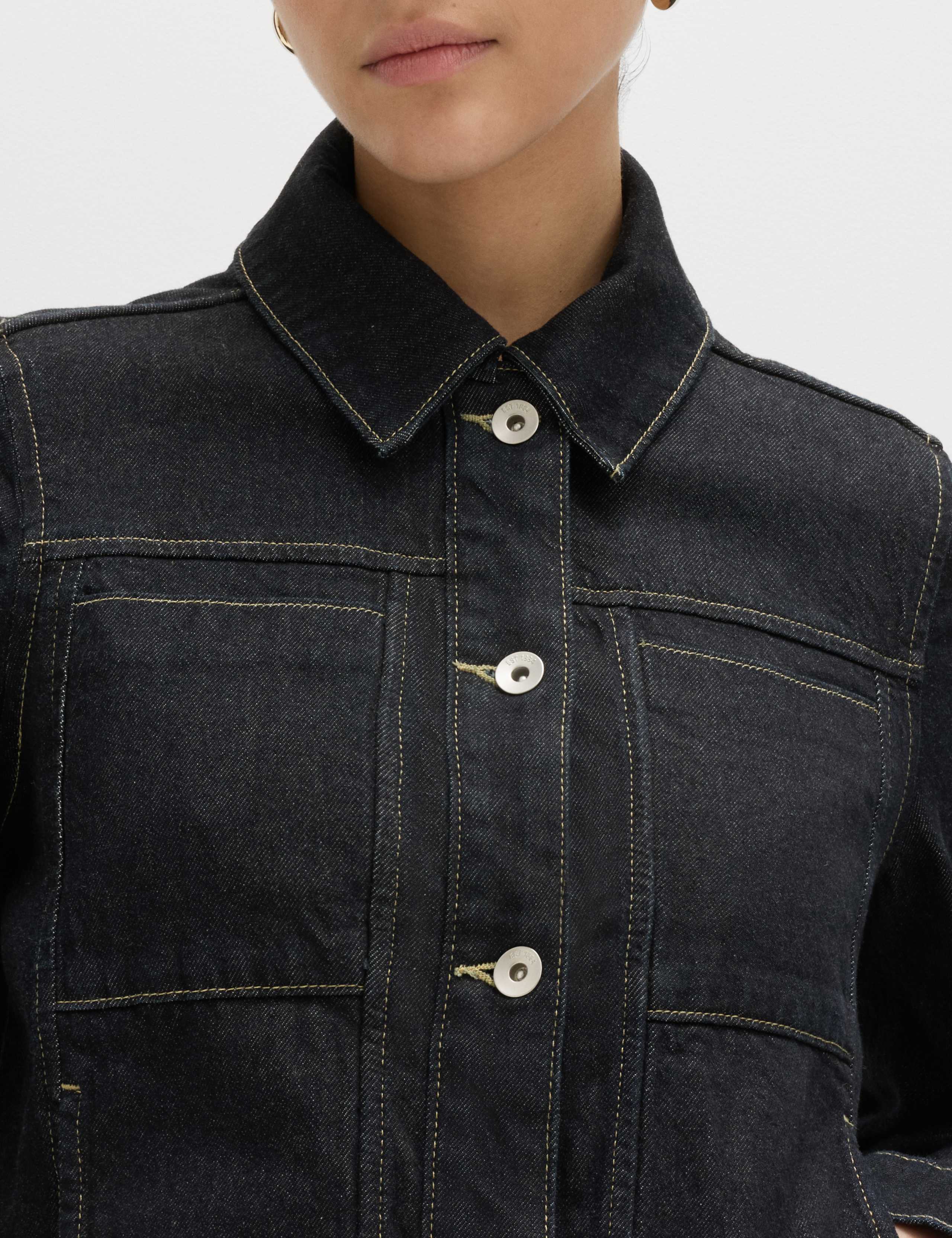 Denim Collared Short Trucker Jacket 3 of 6
