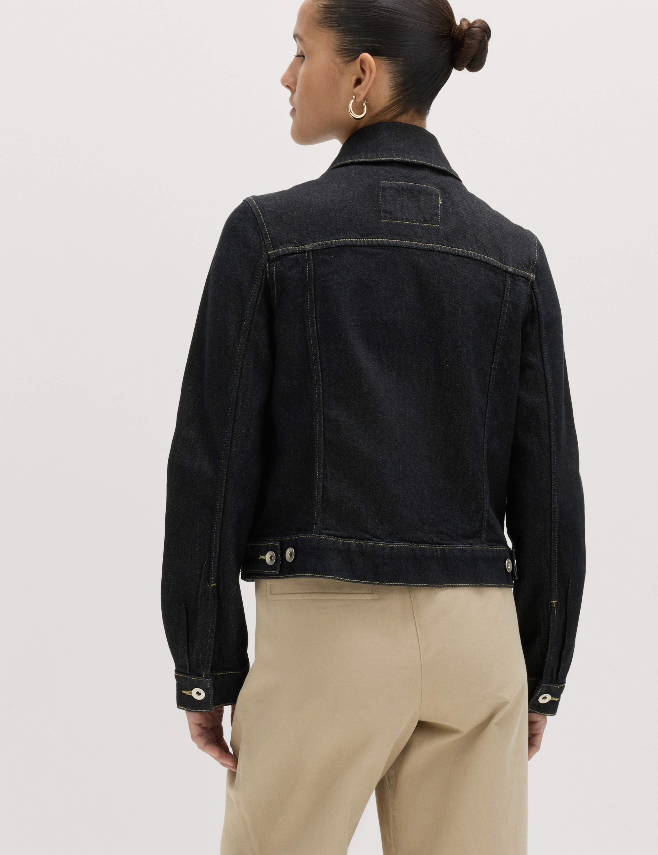 Denim Collared Short Trucker Jacket 5 of 6