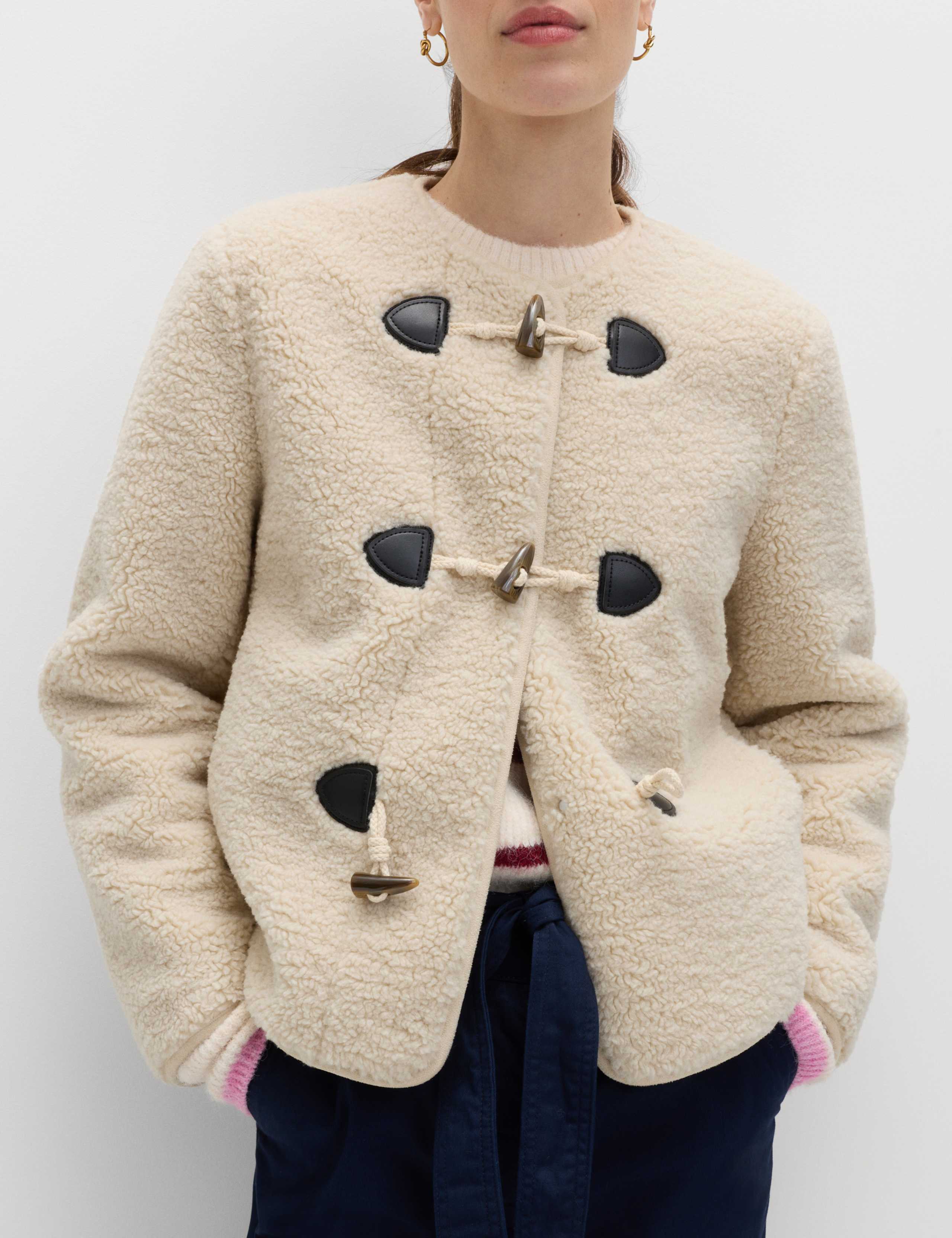 Faux Shearling Toggle Fastening Jacket 1 of 5