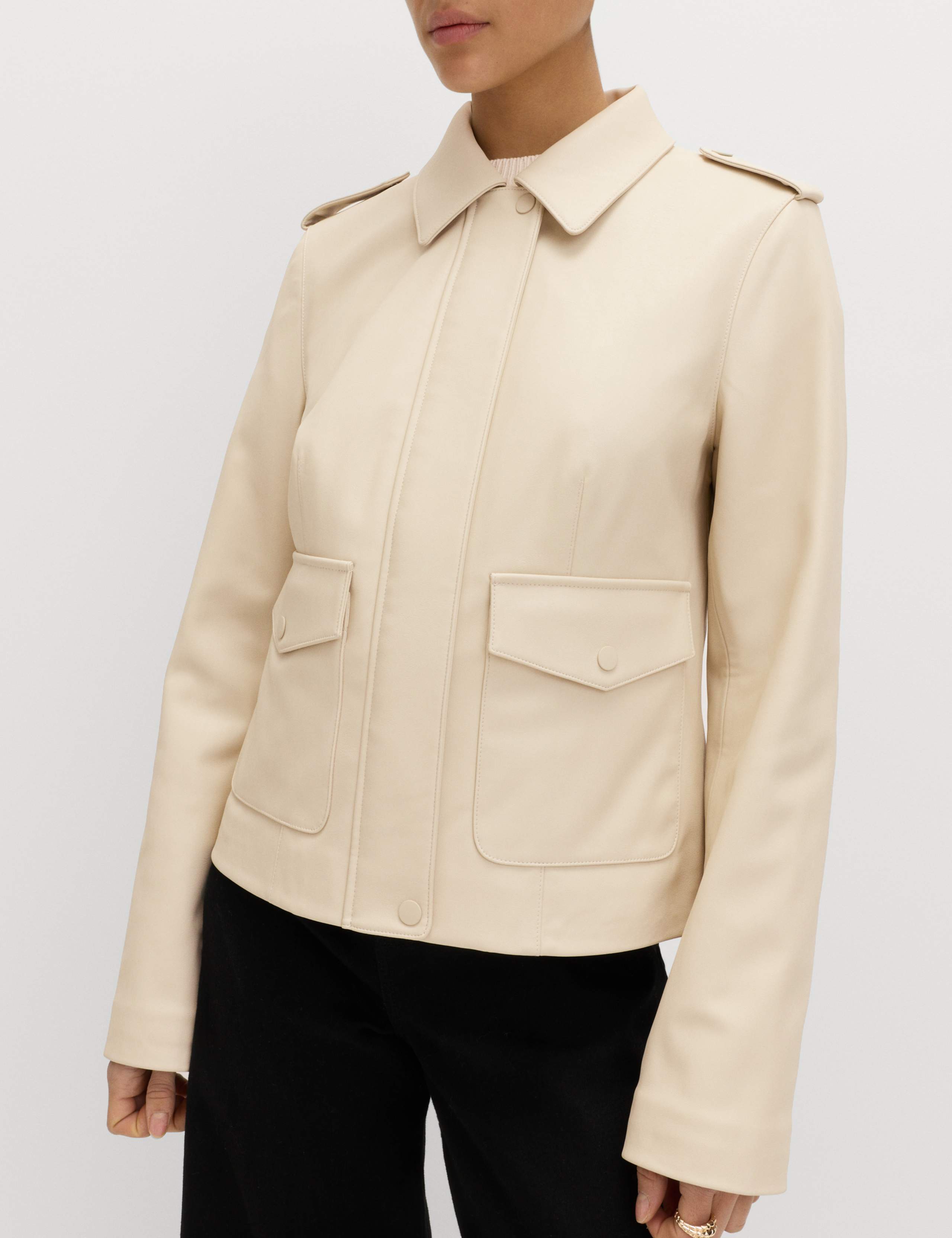 Faux Leather Harrington Jacket 6 of 6