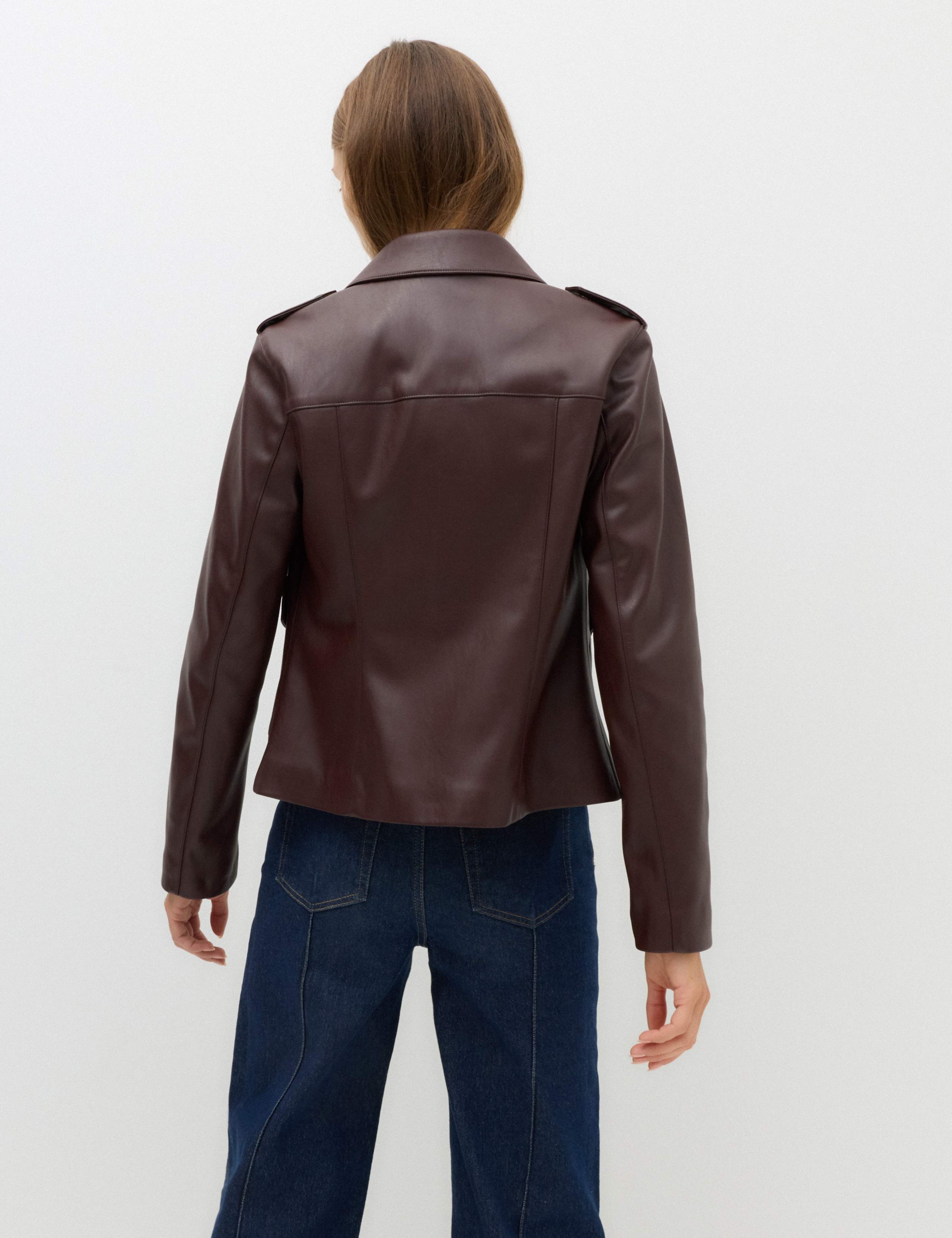 Faux Leather Harrington Jacket 4 of 7