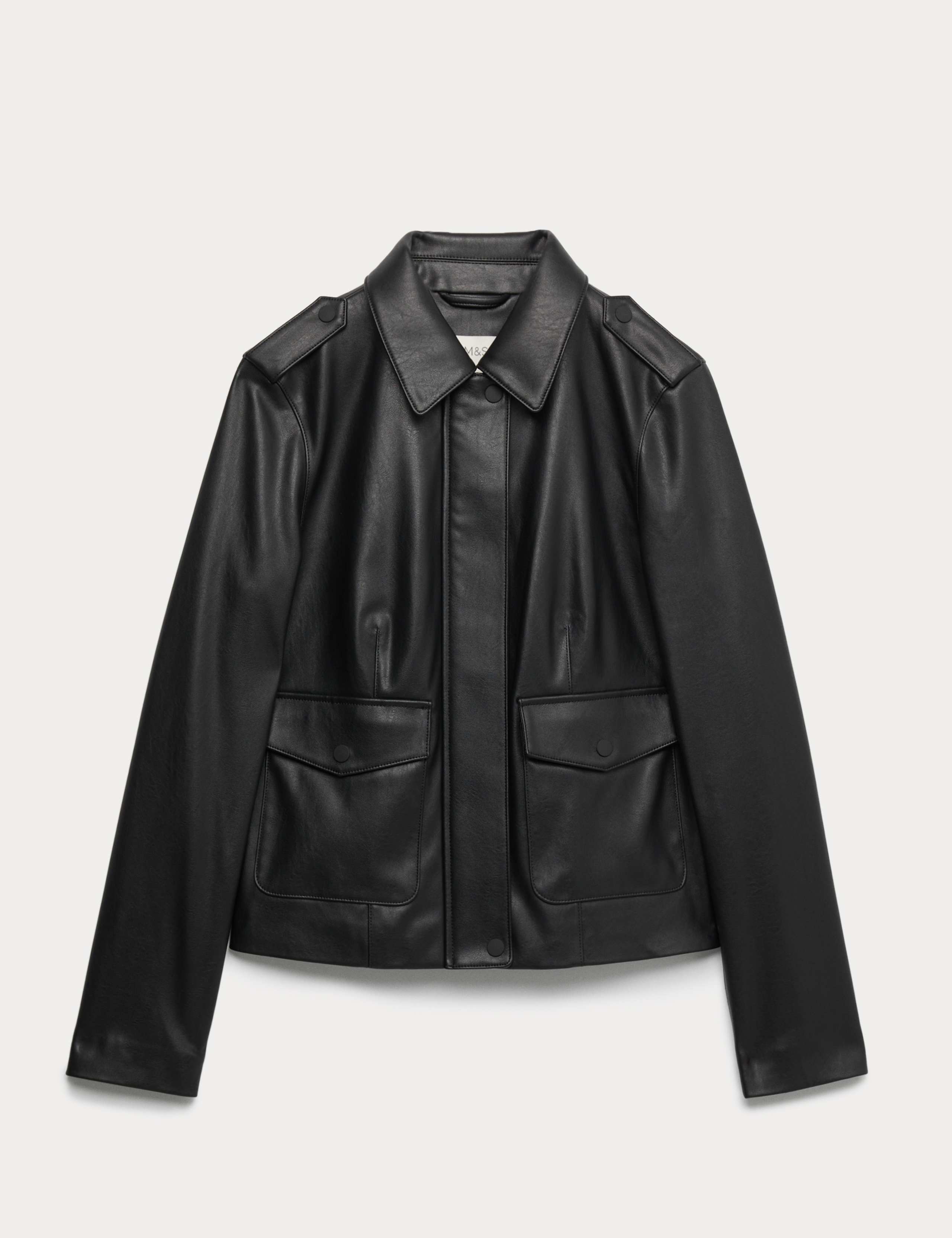 Faux Leather Harrington Jacket 2 of 6