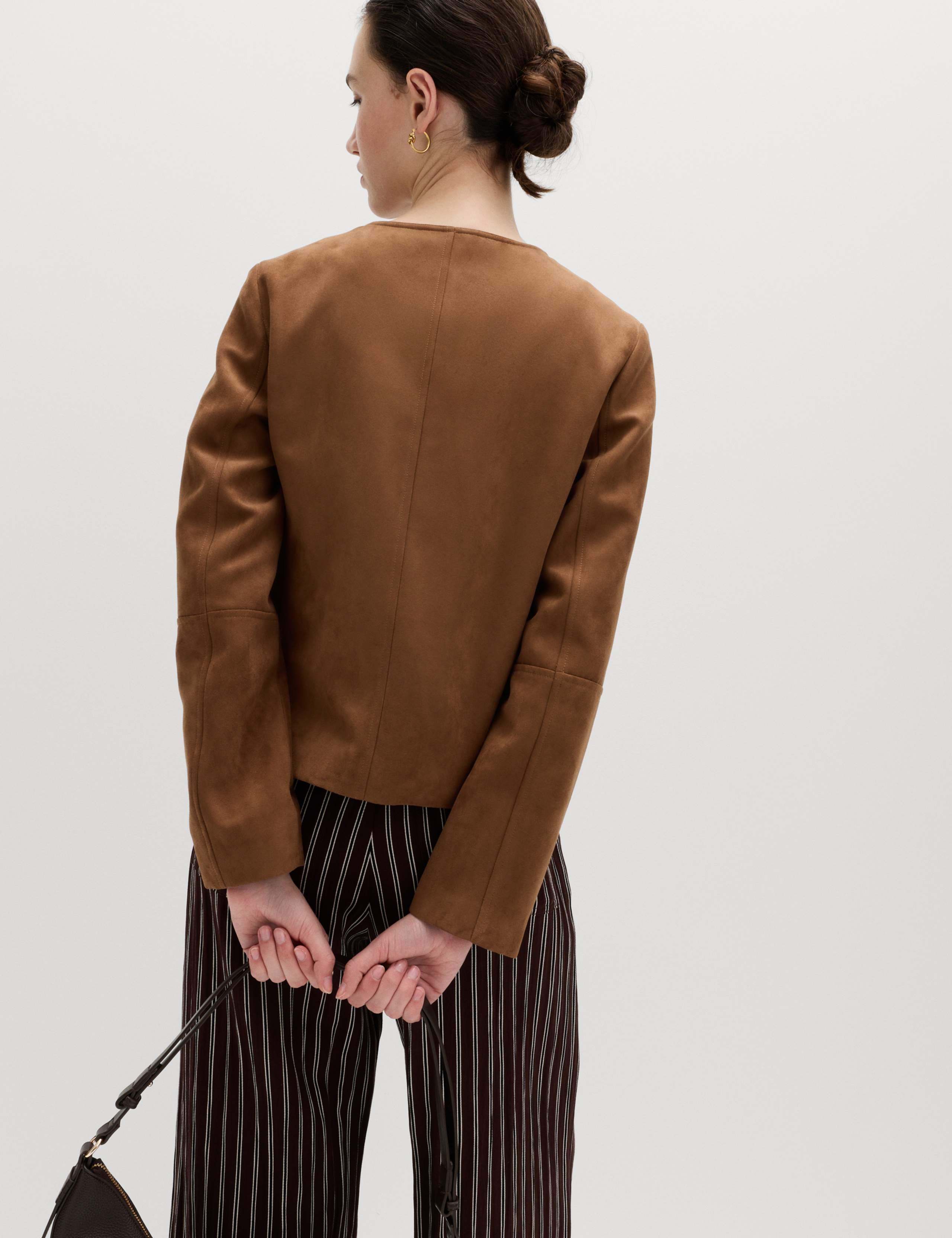 Suedette Collarless Jacket 6 of 7