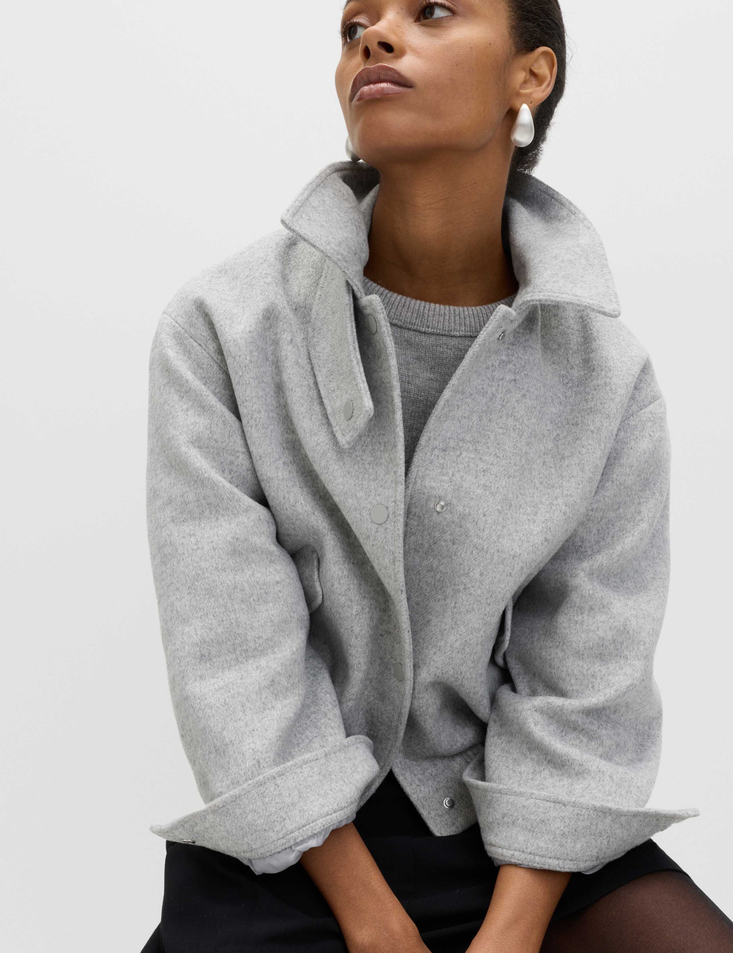 Textured Bomber Jacket with Wool 1 of 7