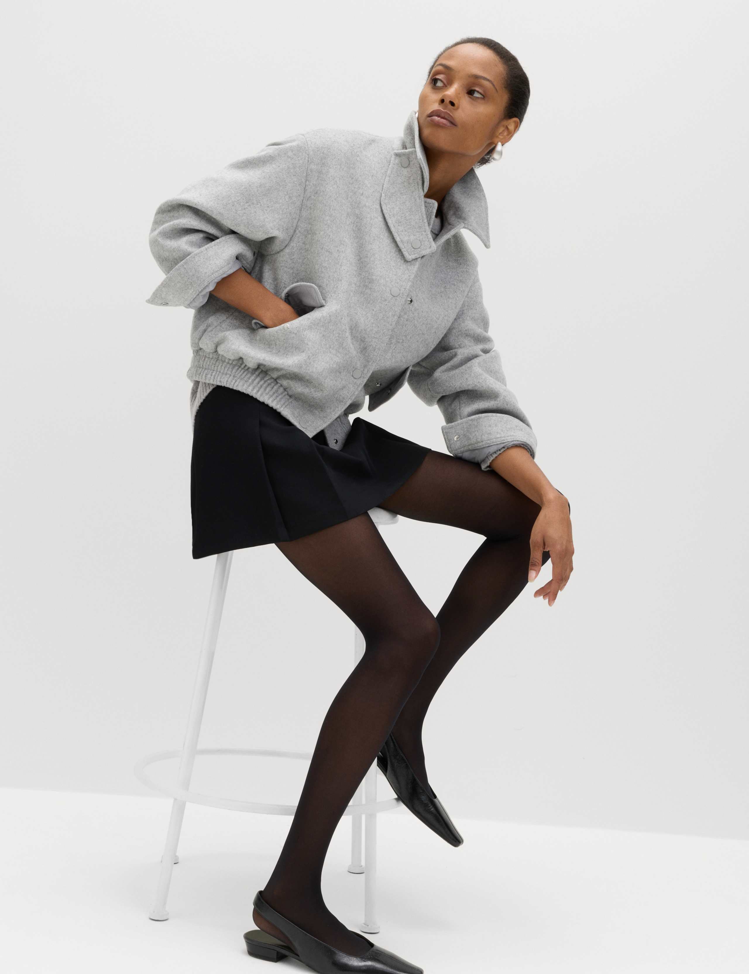 Textured Bomber Jacket with Wool 3 of 7