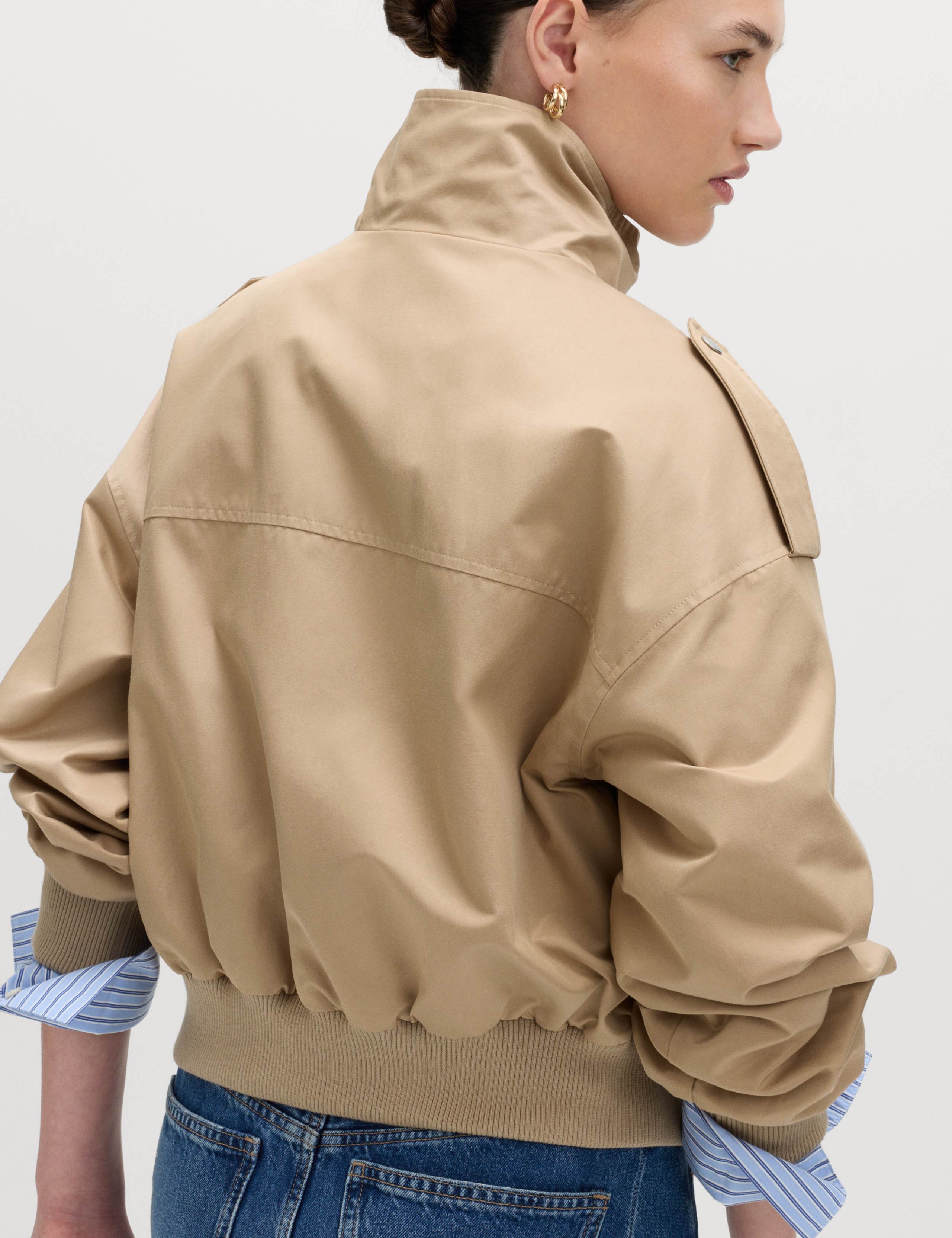Cotton Rich Satin Look Bomber Jacket 6 of 6