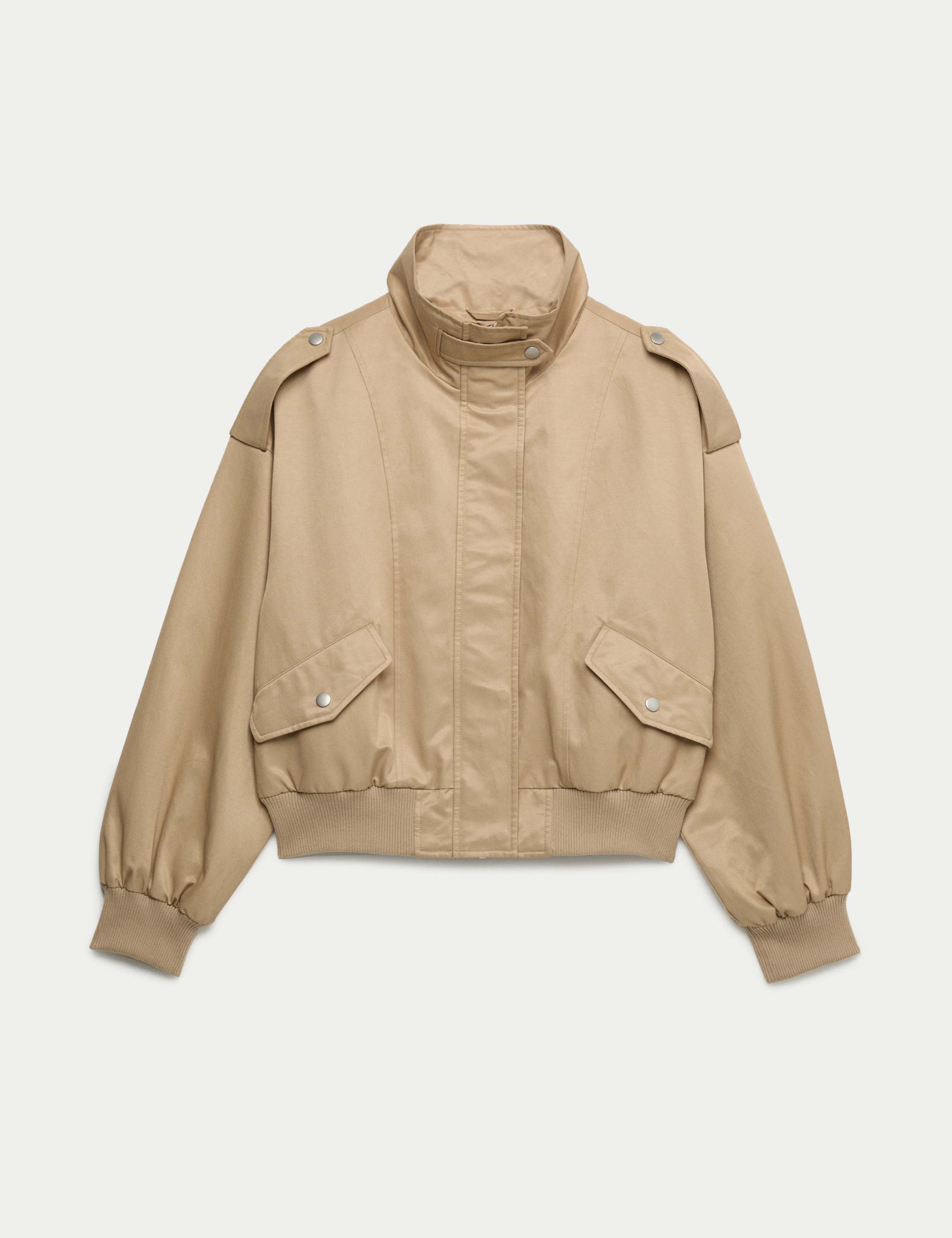 Cotton Rich Satin Look Bomber Jacket 1 of 1