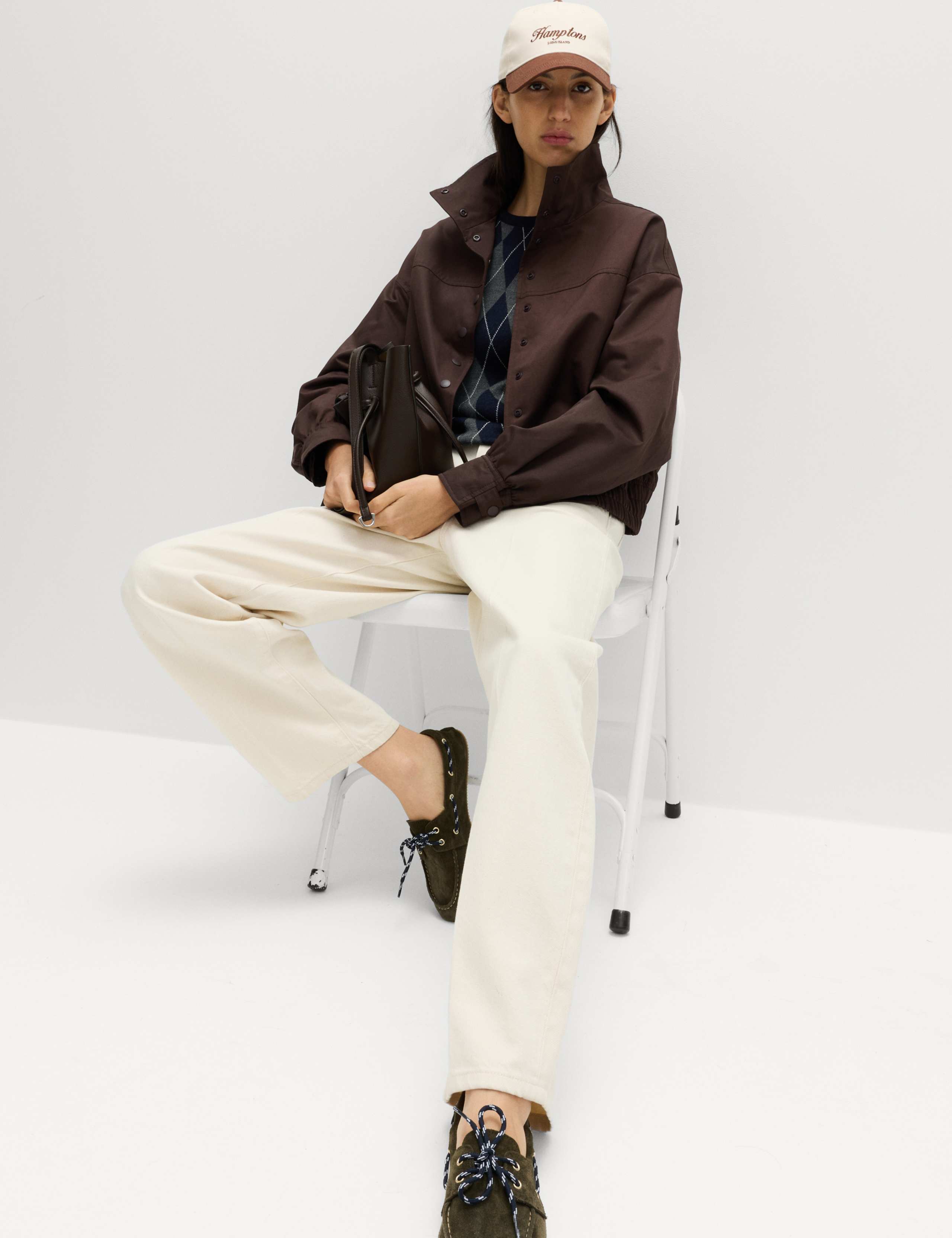 Cotton Rich Funnel Neck Bomber Jacket 4 of 7