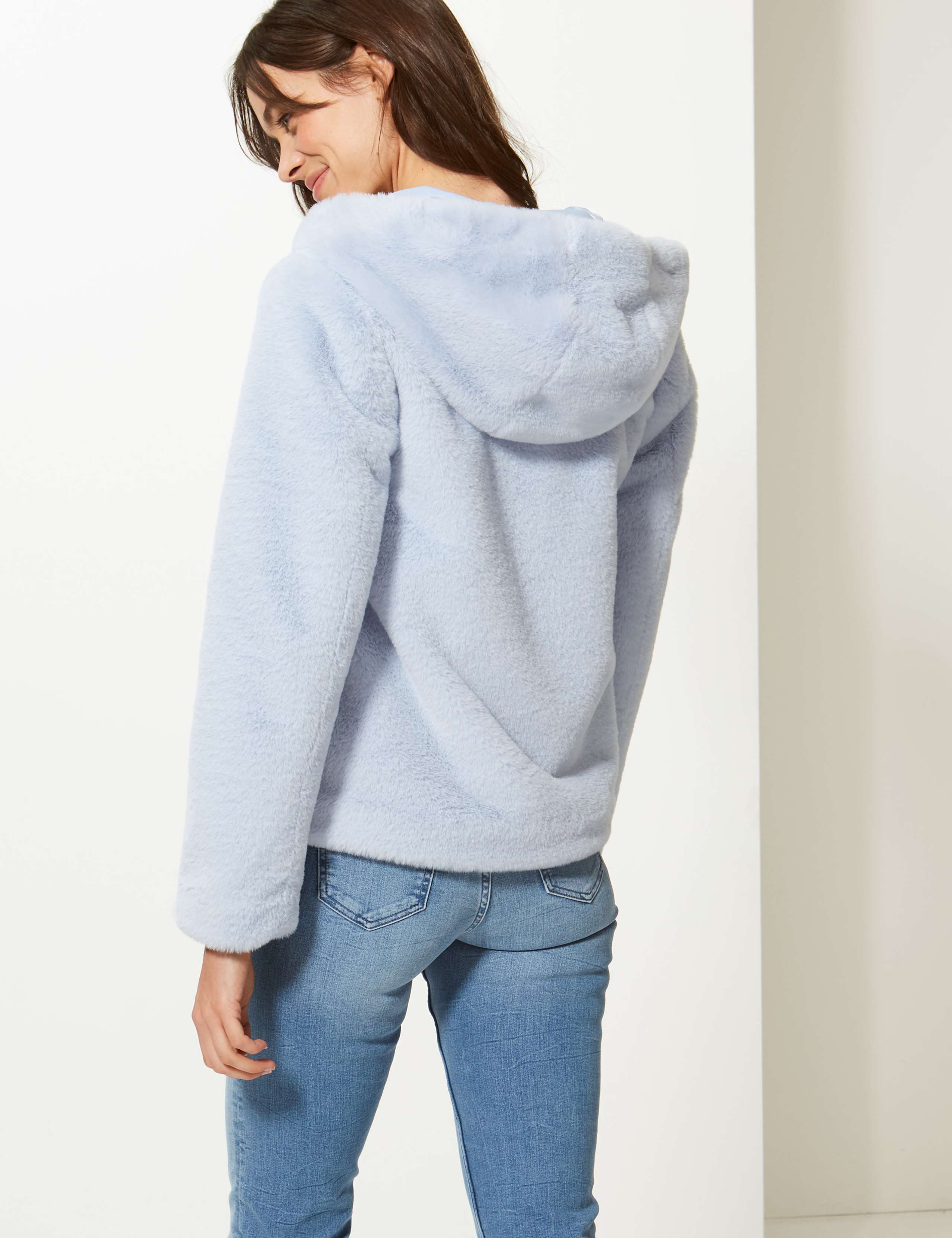 Hooded Faux Fur Jacket 4 of 5