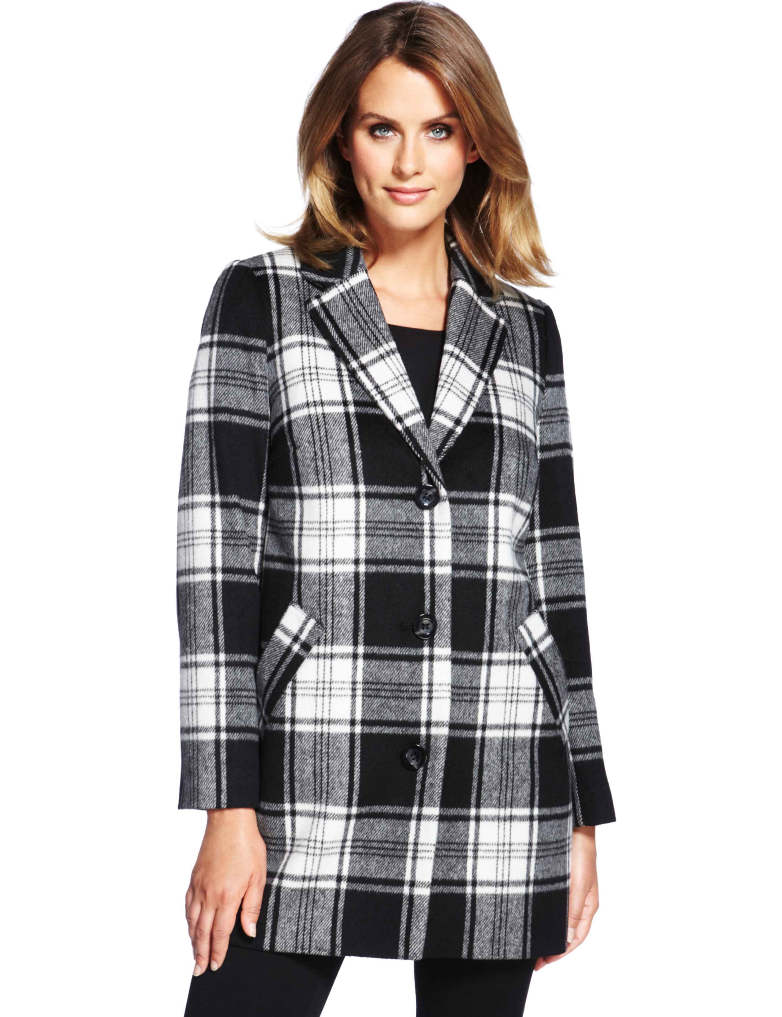 Checked Cocoon Coat with Wool 1 of 8