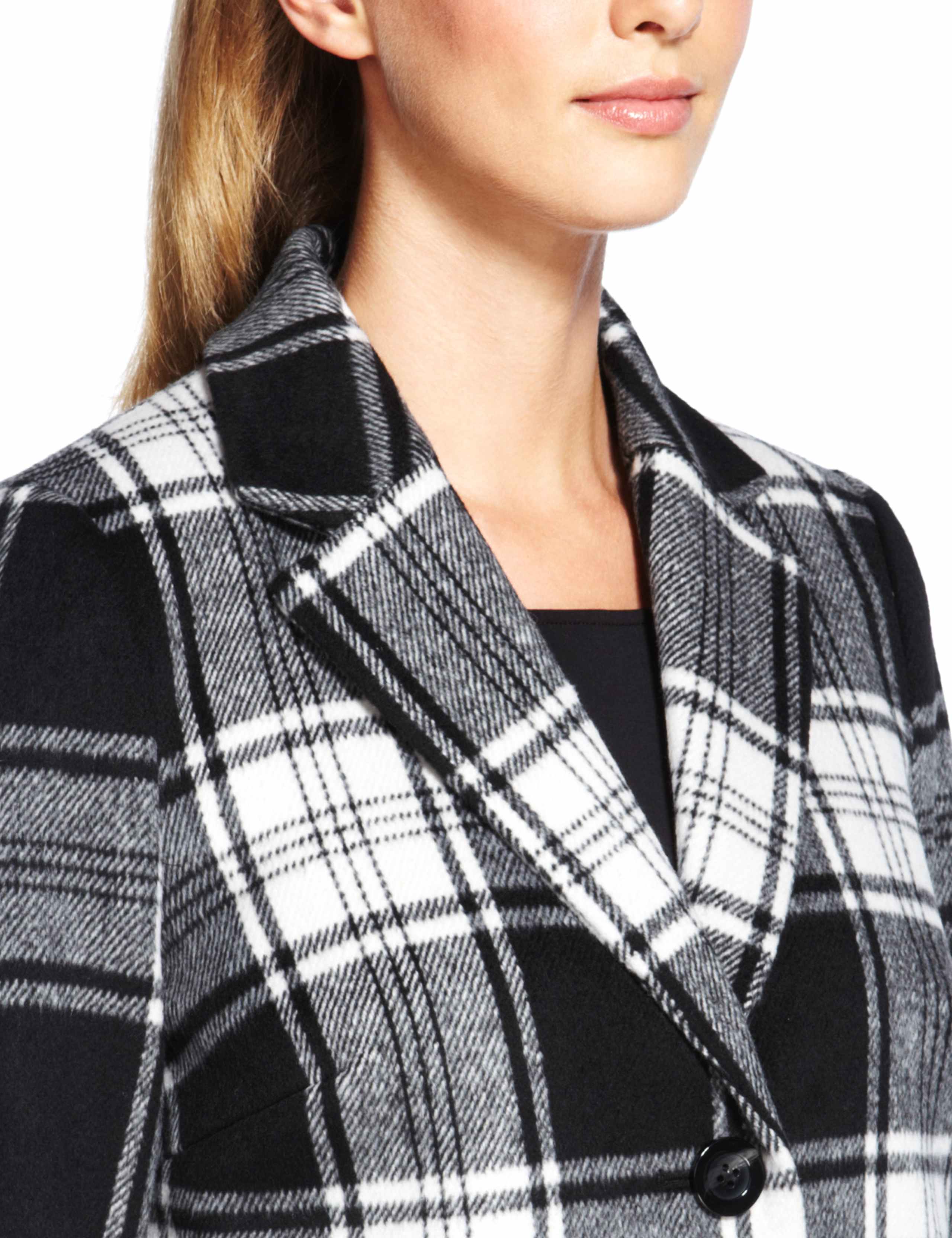 Checked Cocoon Coat with Wool 6 of 8
