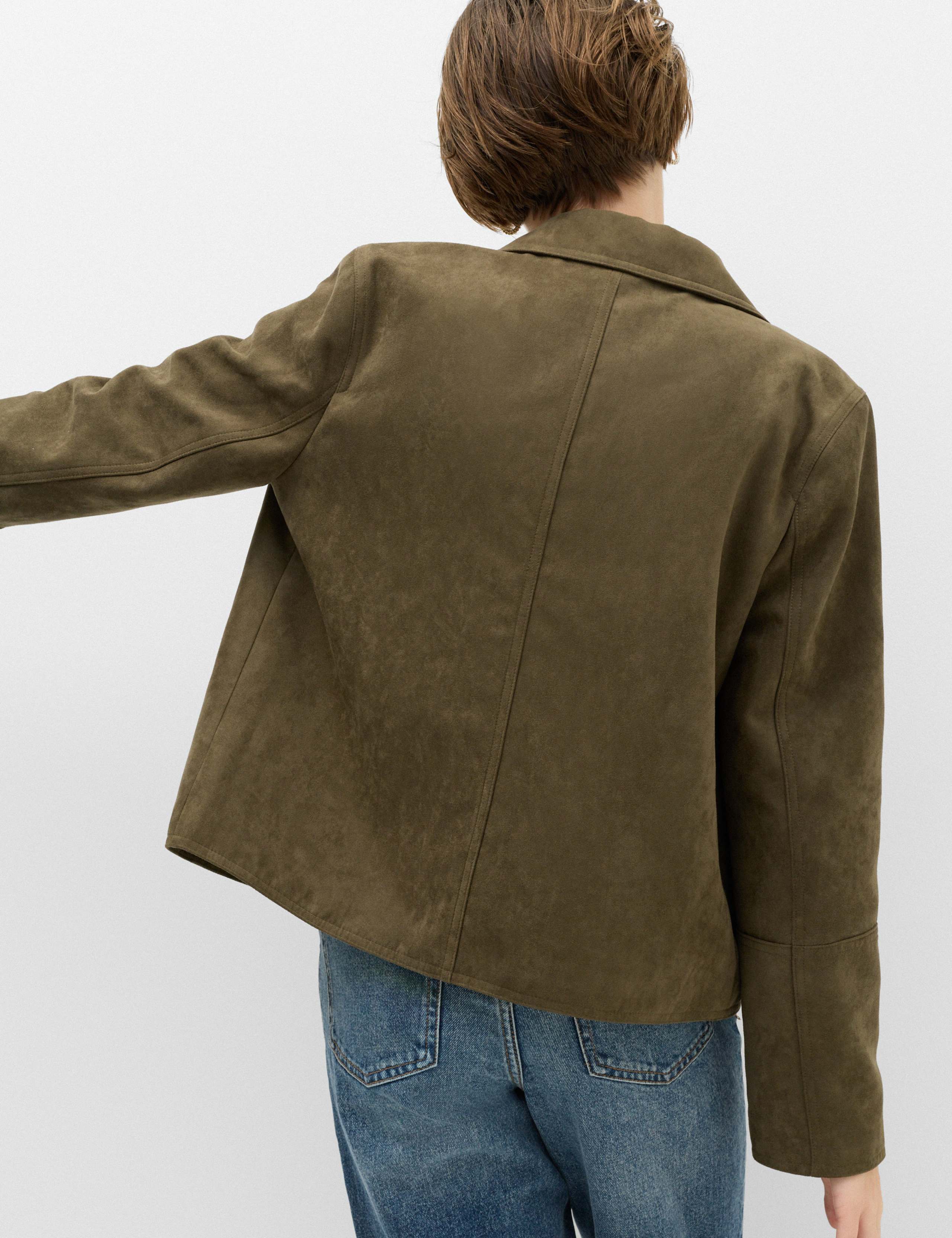 Suedette Button Through Short Jacket 3 of 7