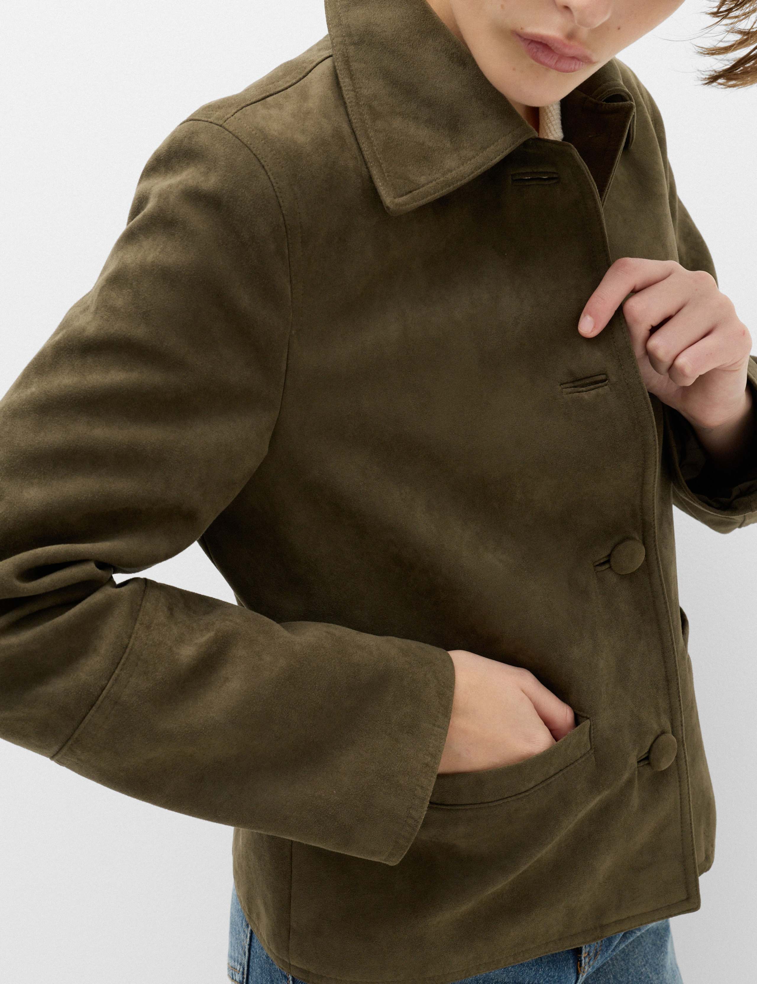Suedette Button Through Short Jacket 5 of 7