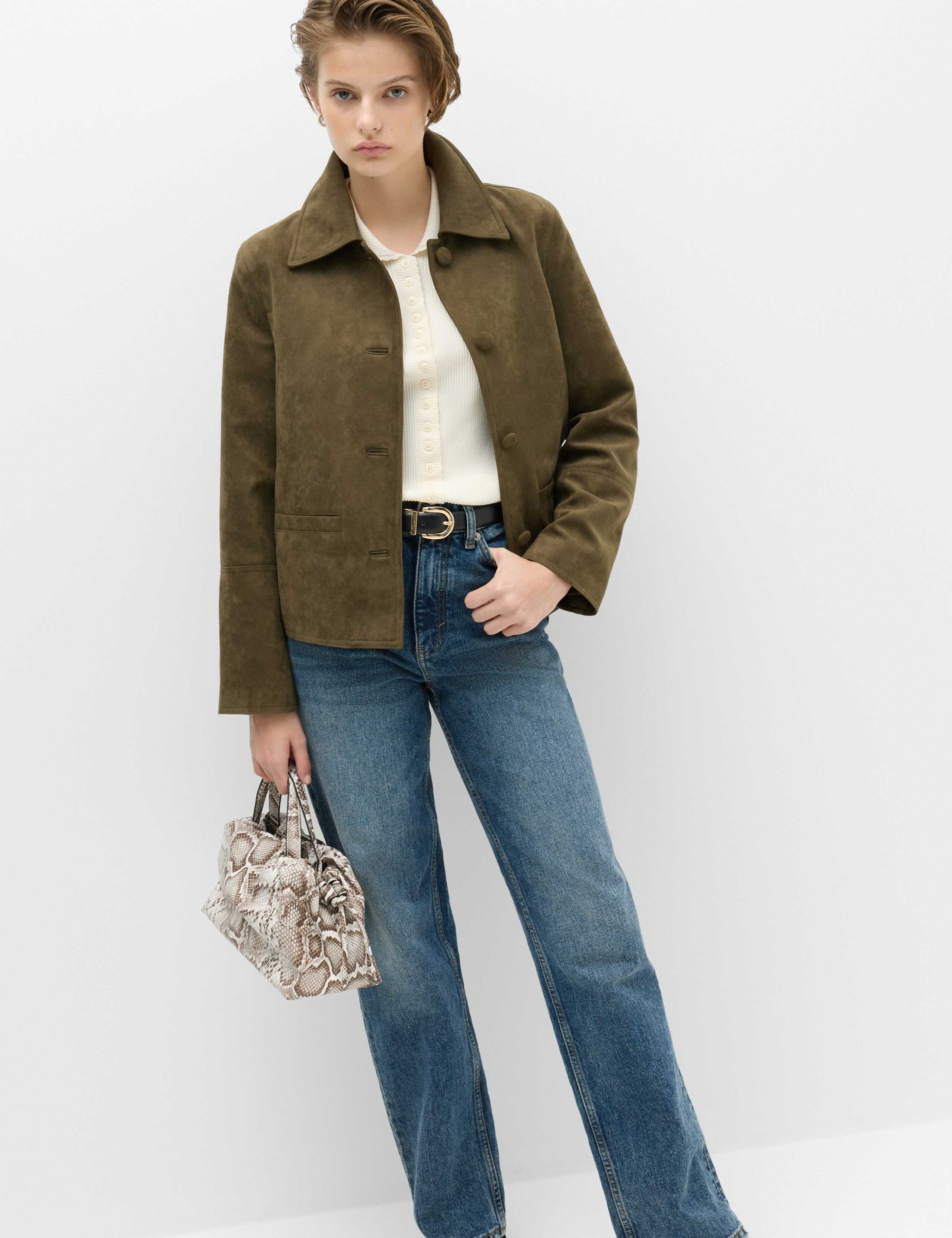 Suedette Button Through Short Jacket 6 of 7