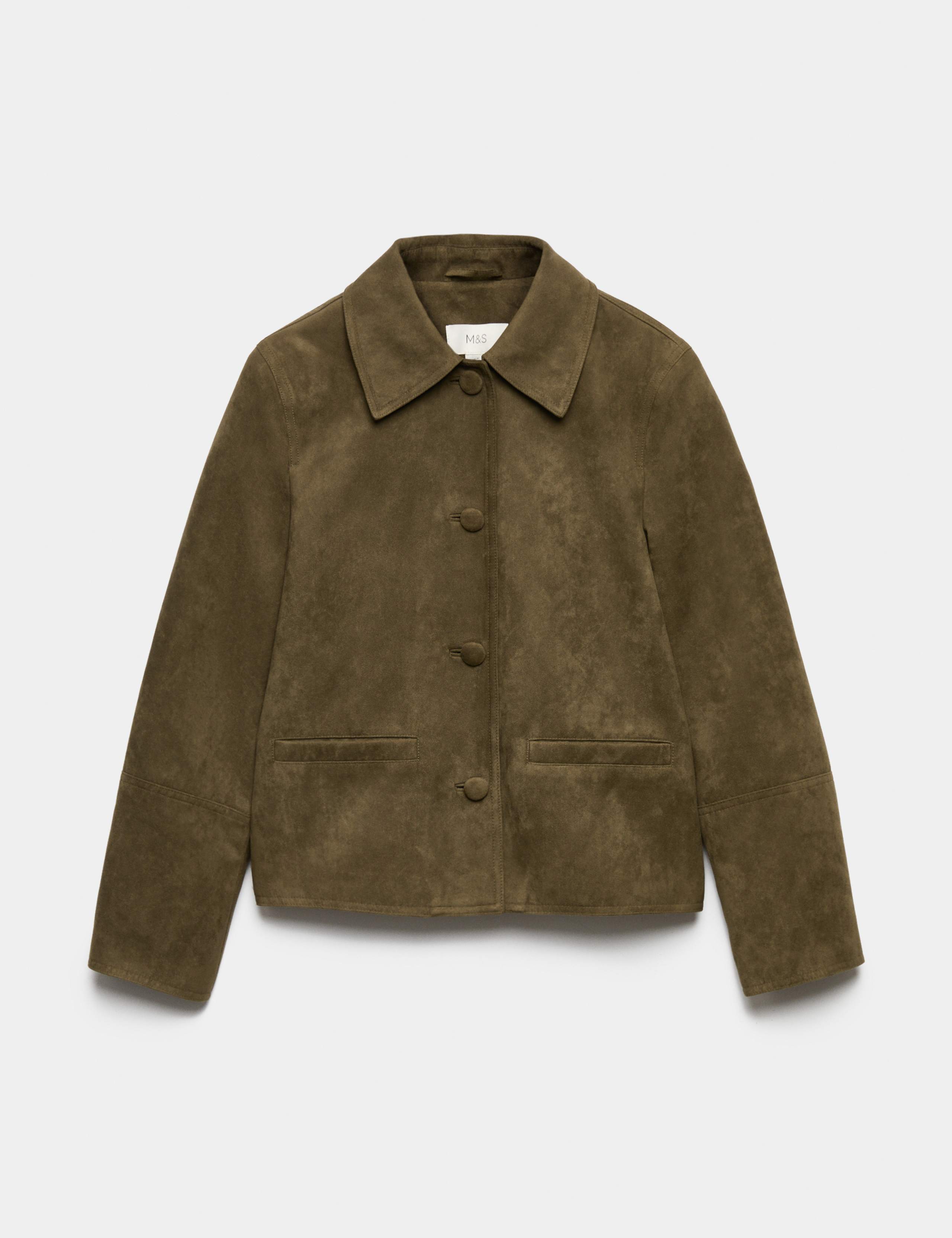 Suedette Button Through Short Jacket 2 of 7