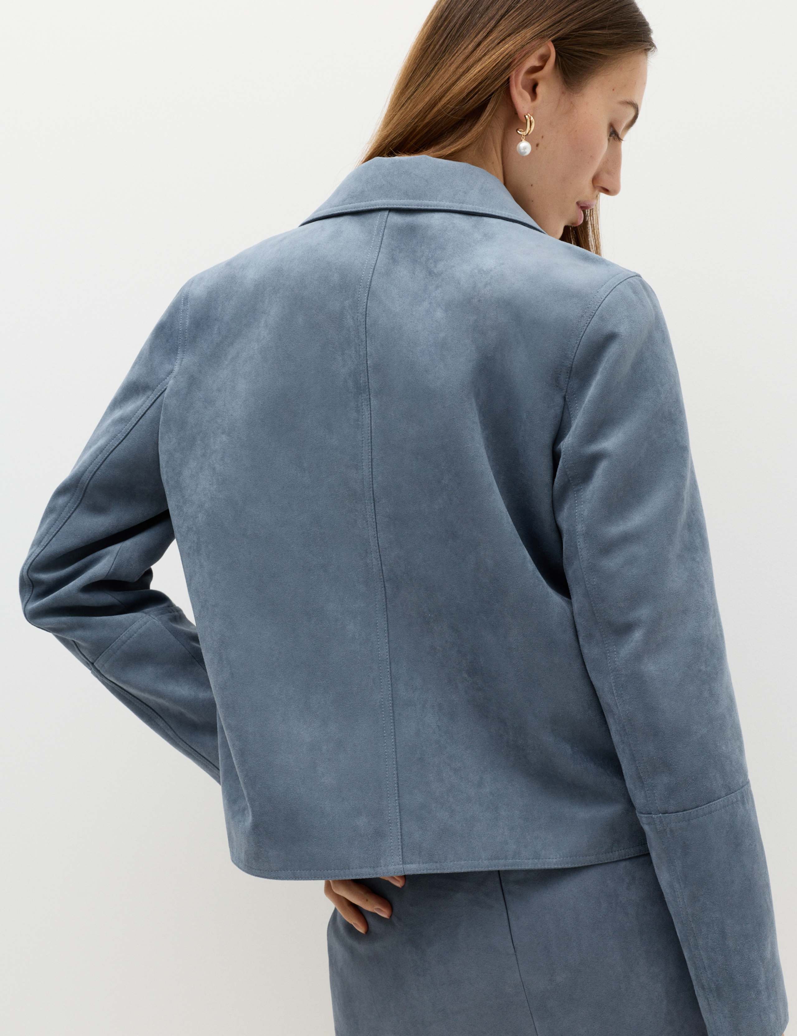 Suedette Button Through Short Jacket 5 of 7
