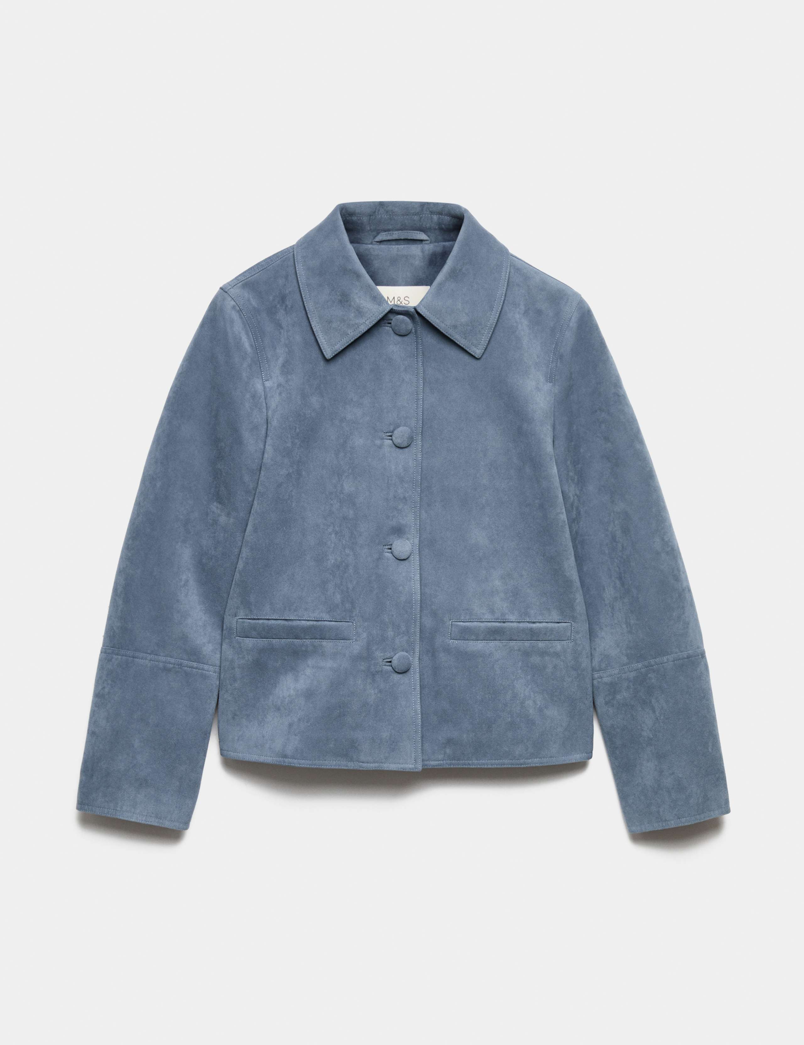 Suedette Button Through Short Jacket 2 of 7