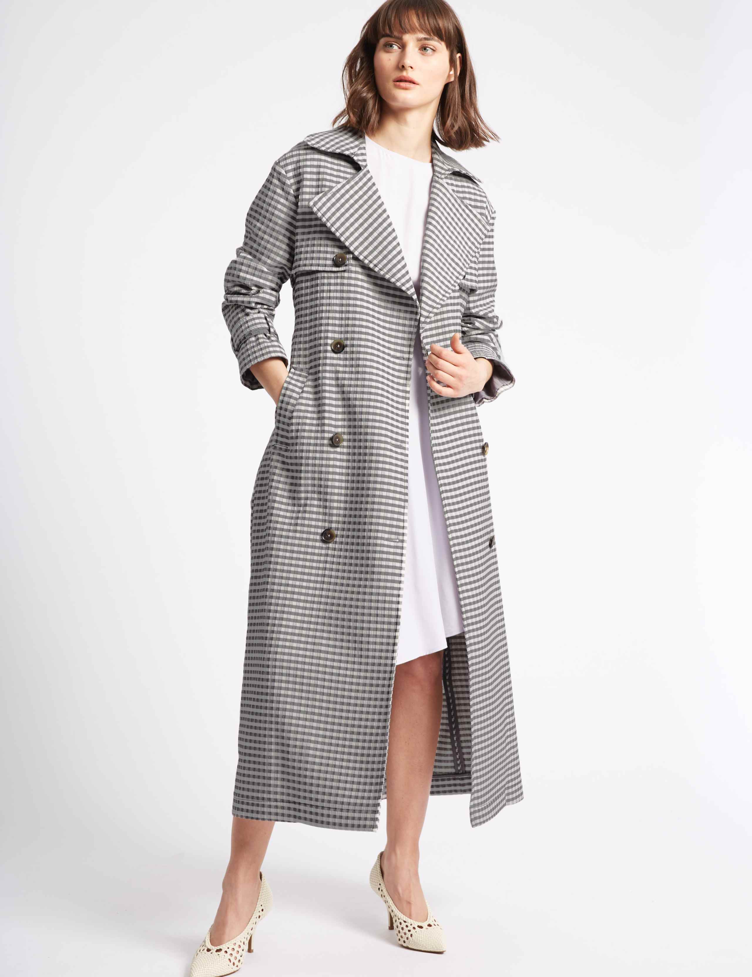 Gingham Trench Coat 3 of 4