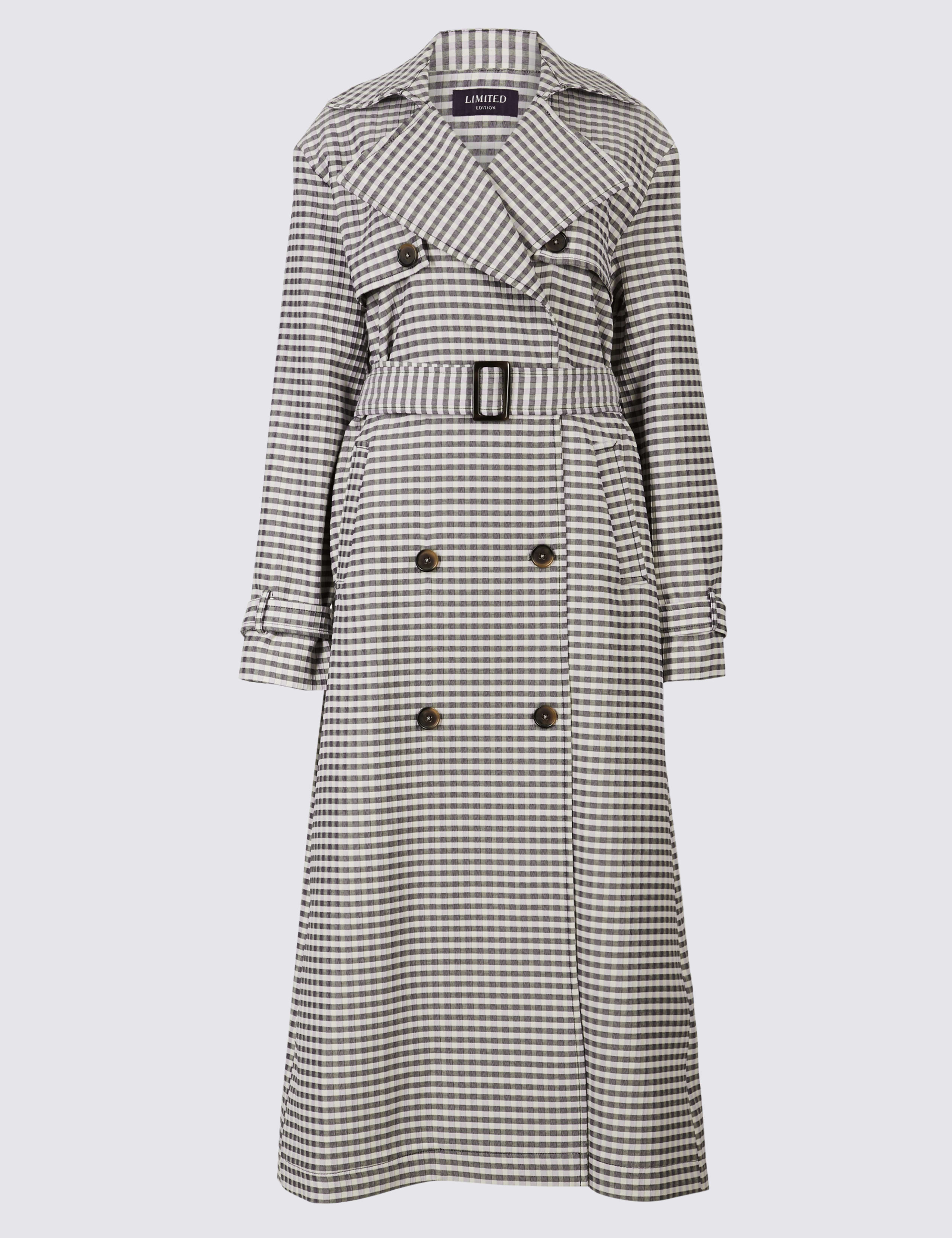 Gingham Trench Coat 2 of 4