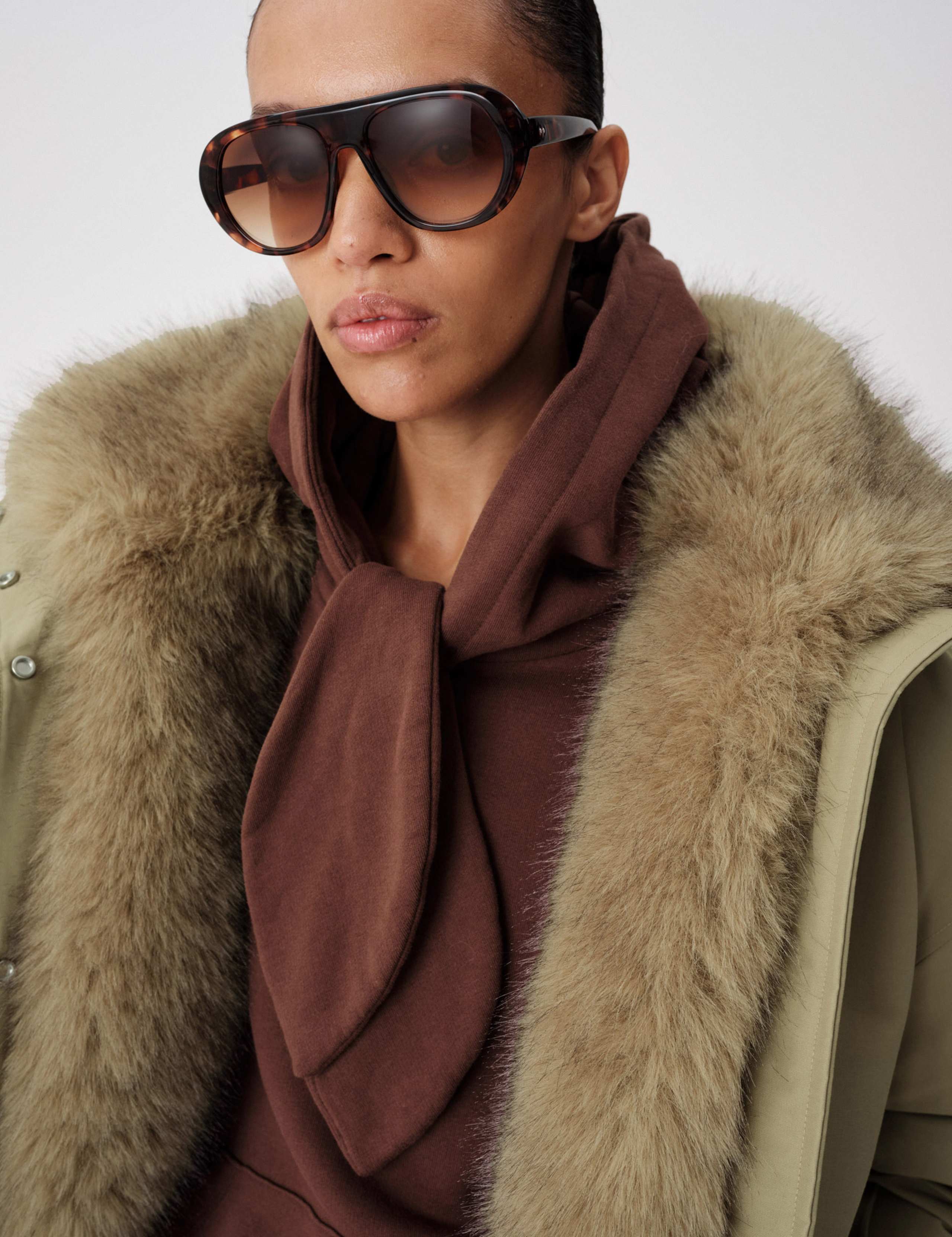 Cotton Rich Hooded Padded Faux Fur Trim Longline Utility Jacket 4 of 10
