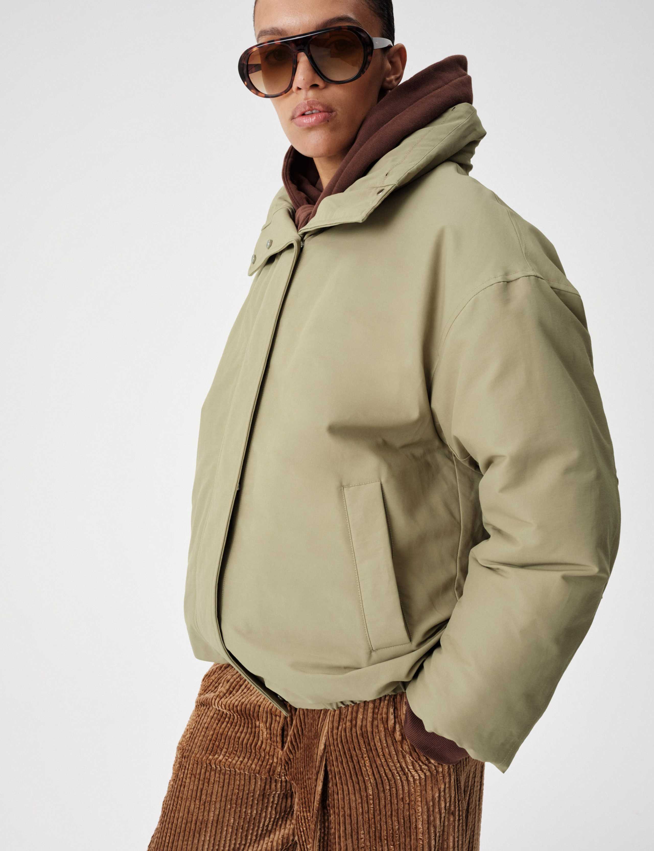 Cotton Rich Hooded Padded Faux Fur Utility Jacket 7 of 10
