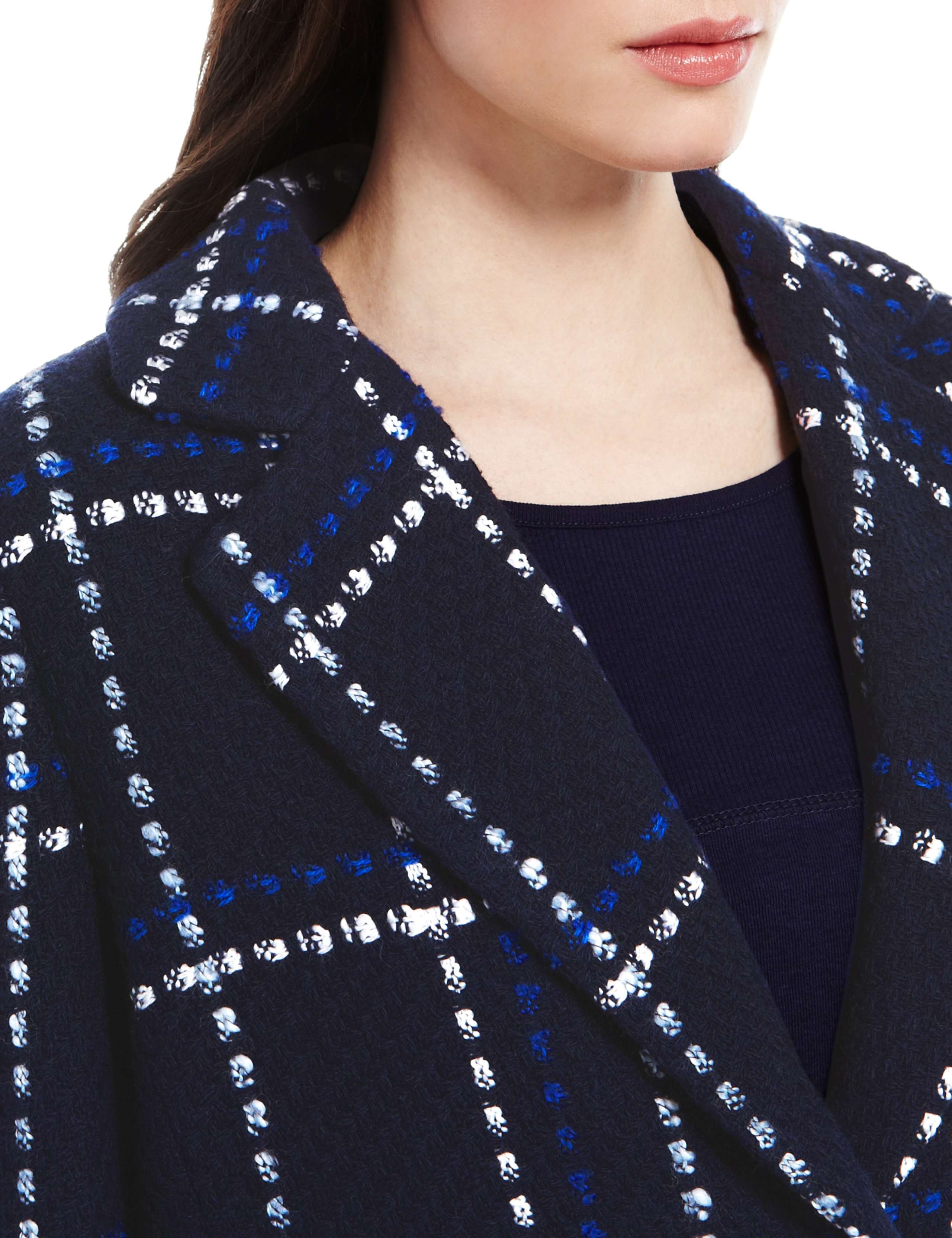 Textured Checked Coat with Wool 6 of 8