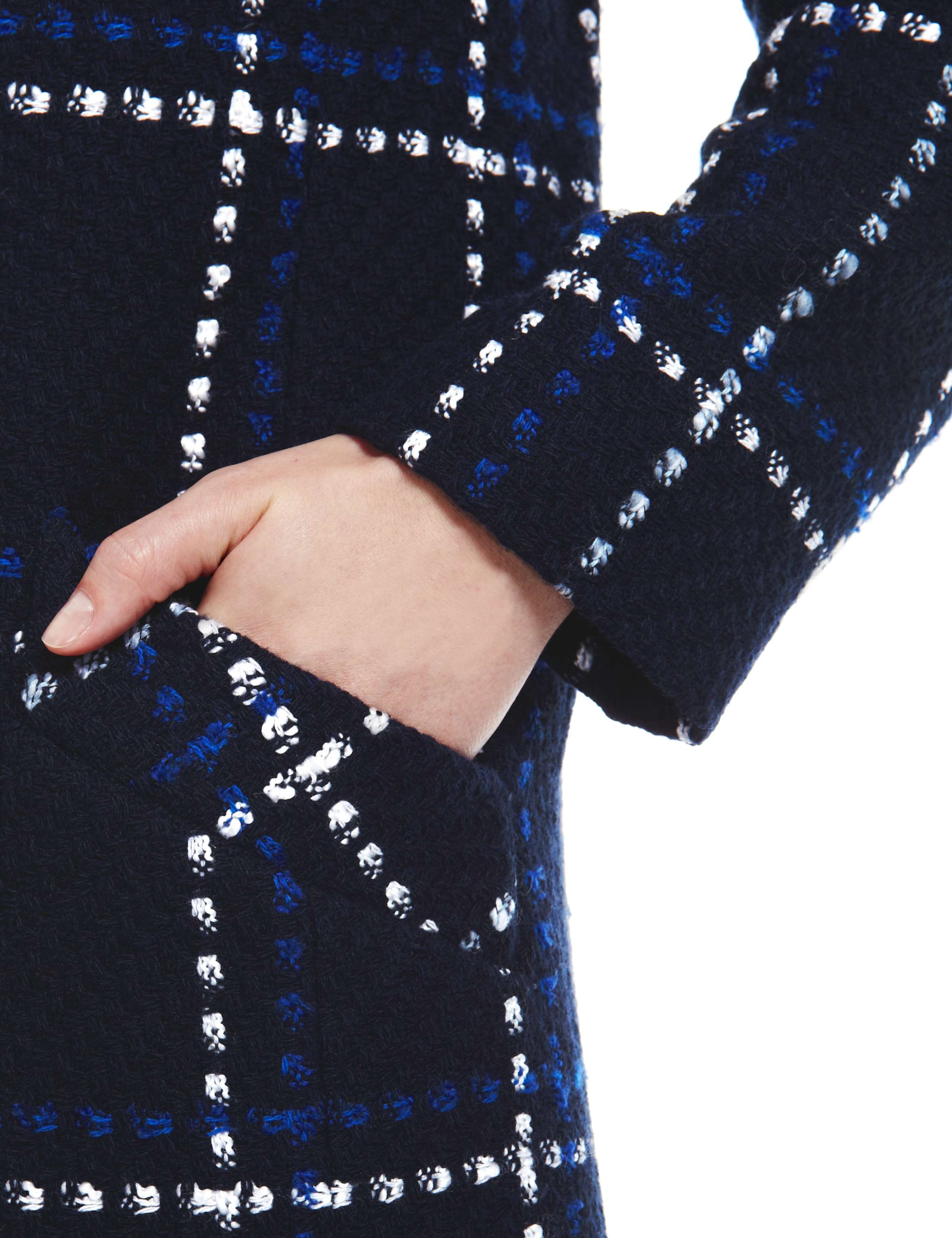 Textured Checked Coat with Wool 7 of 8