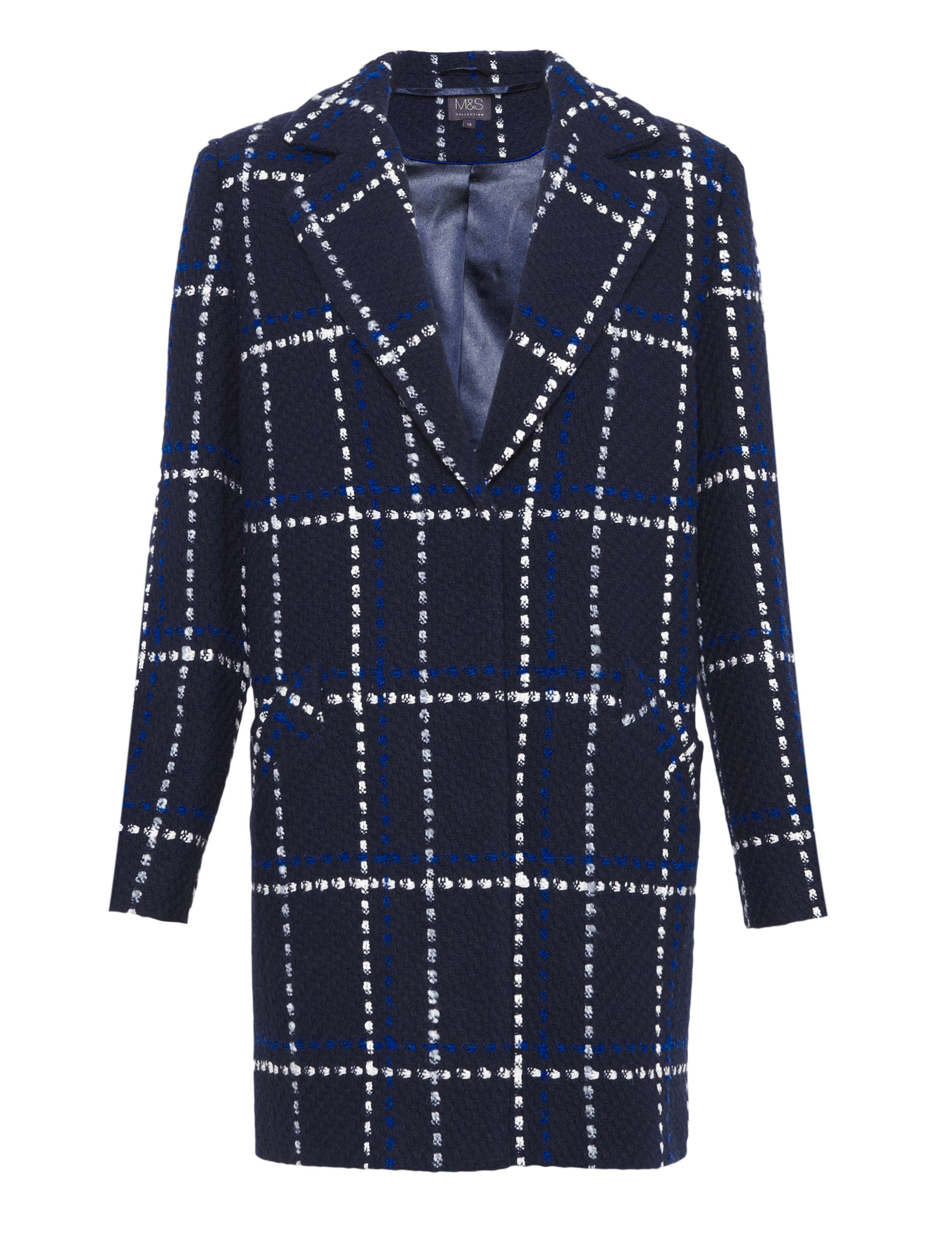 Textured Checked Coat with Wool 2 of 8