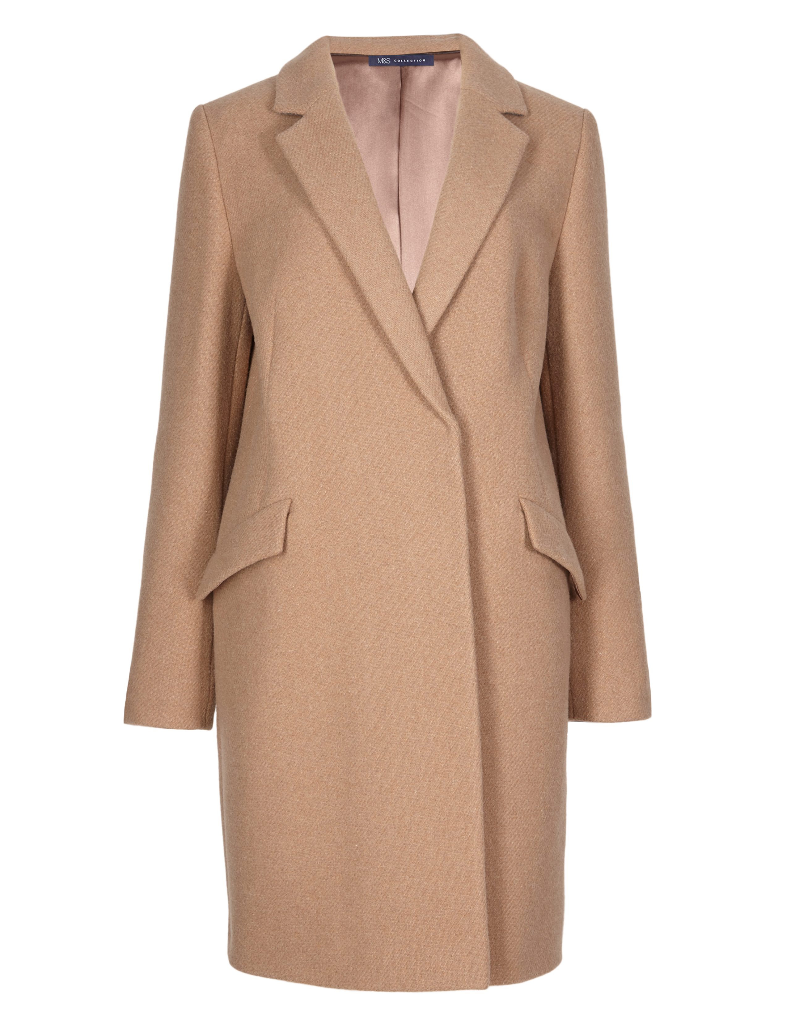 Oversized Wool Blend Flap Pockets Coat 2 of 3