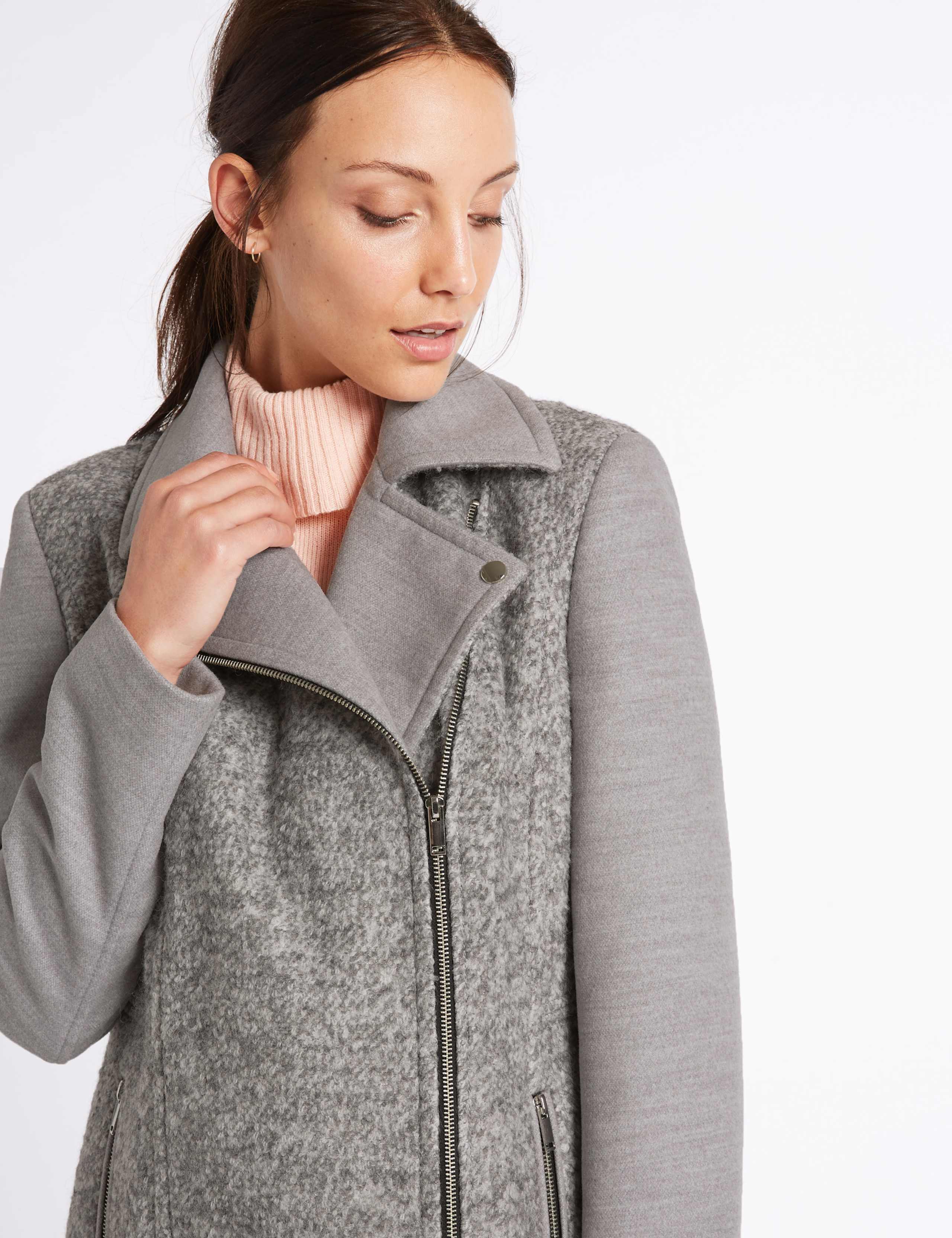PETITE Wool Blend Boucle Coat 5 of 5