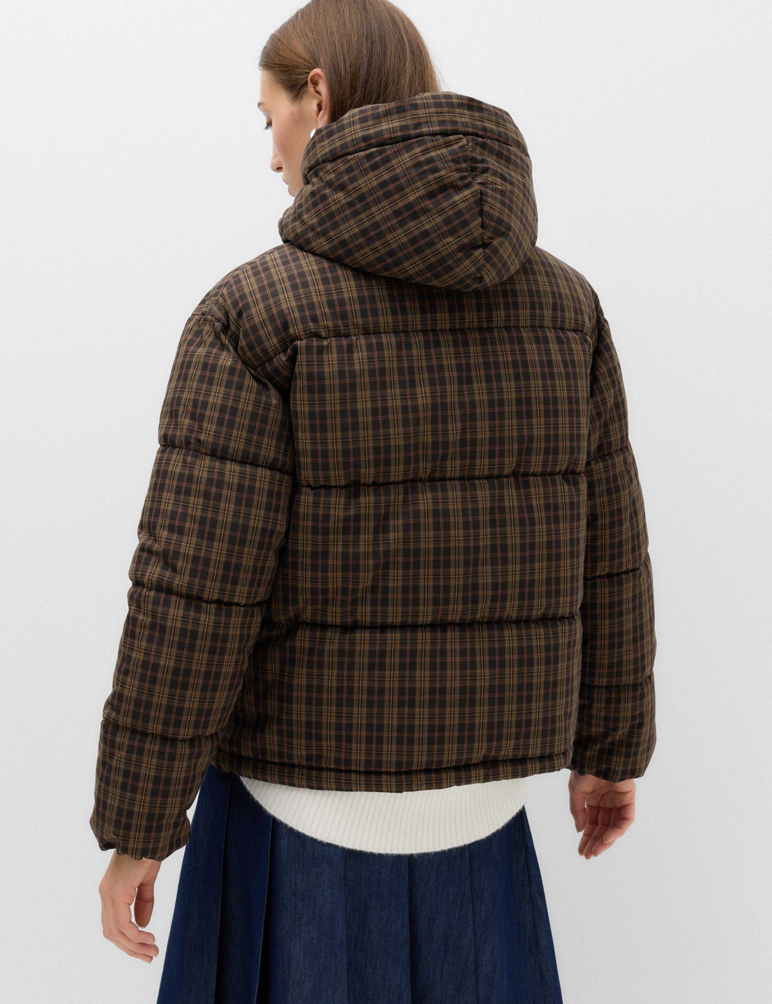Checked Padded Hooded Puffer Jacket 4 of 7
