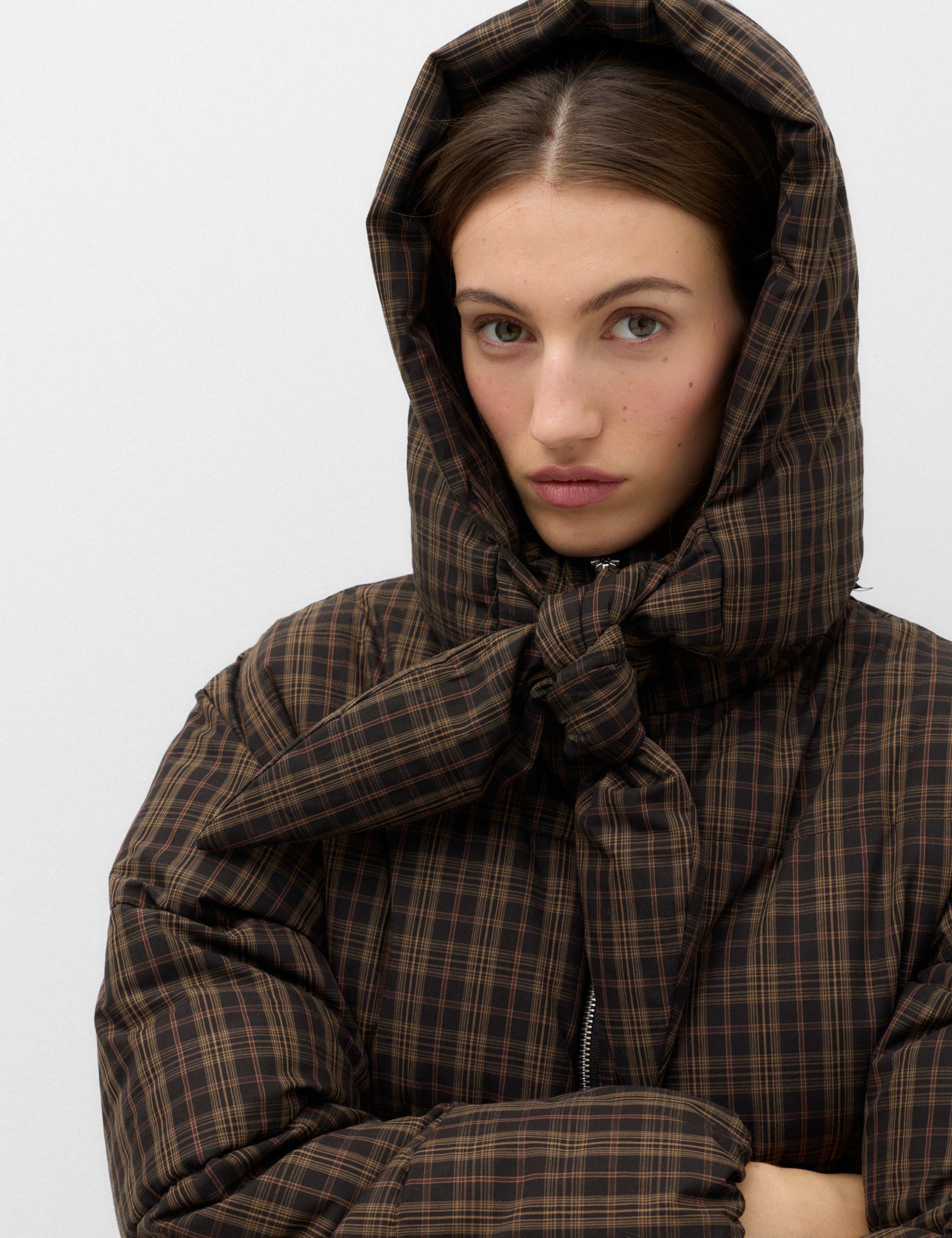 Checked Padded Hooded Puffer Jacket 5 of 7