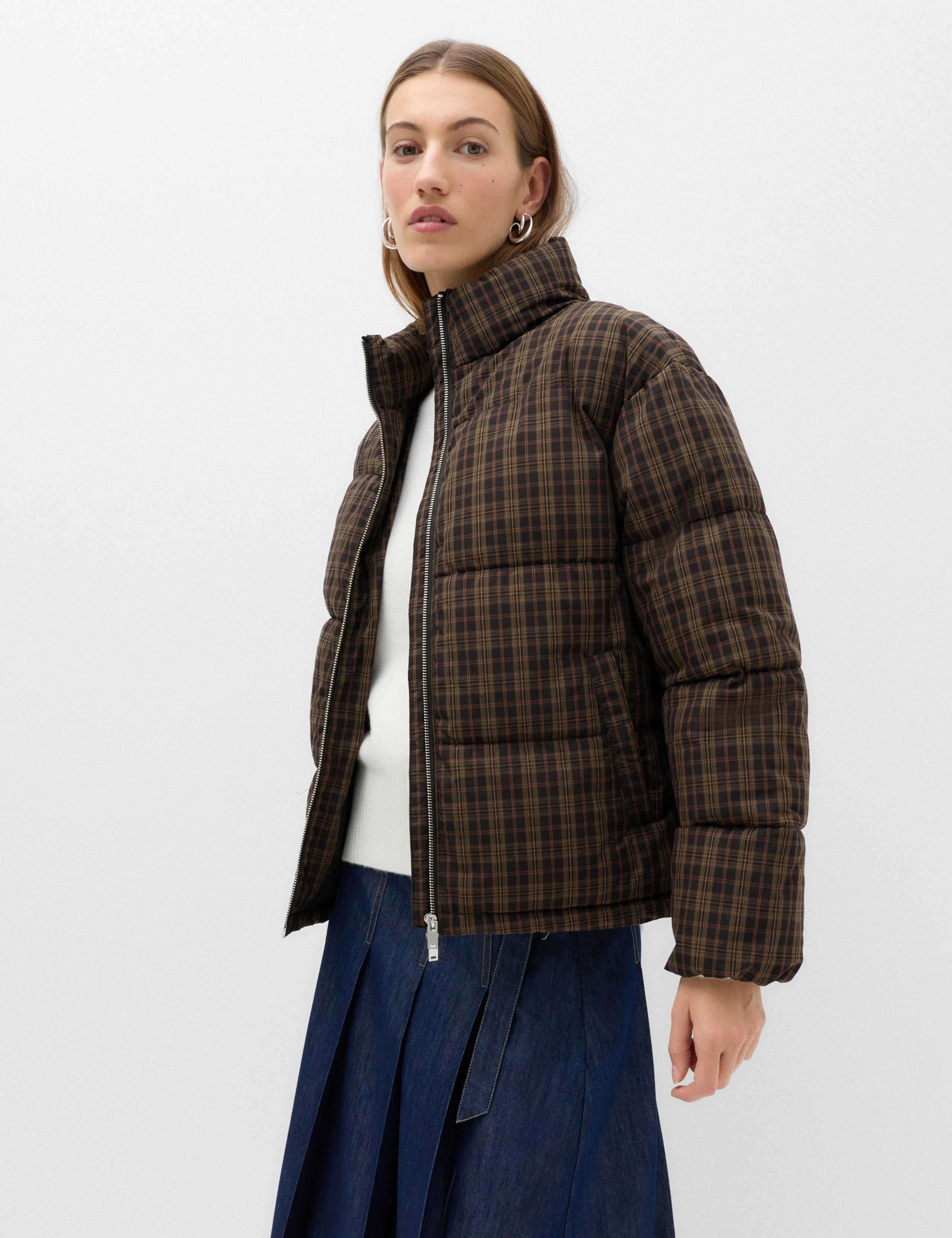 Checked Padded Hooded Puffer Jacket 6 of 7