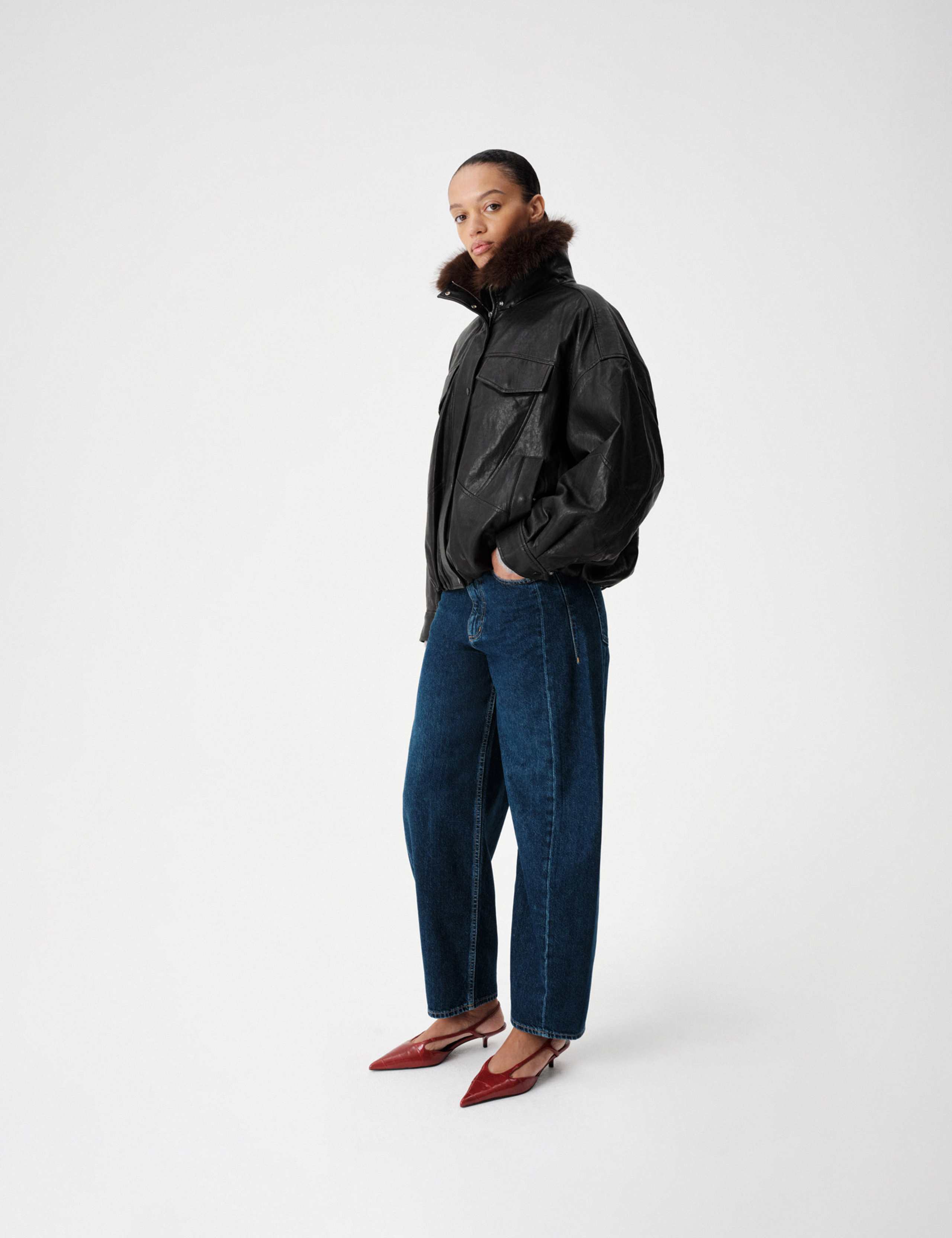 Faux Leather Faux Fur Relaxed Jacket 5 of 10