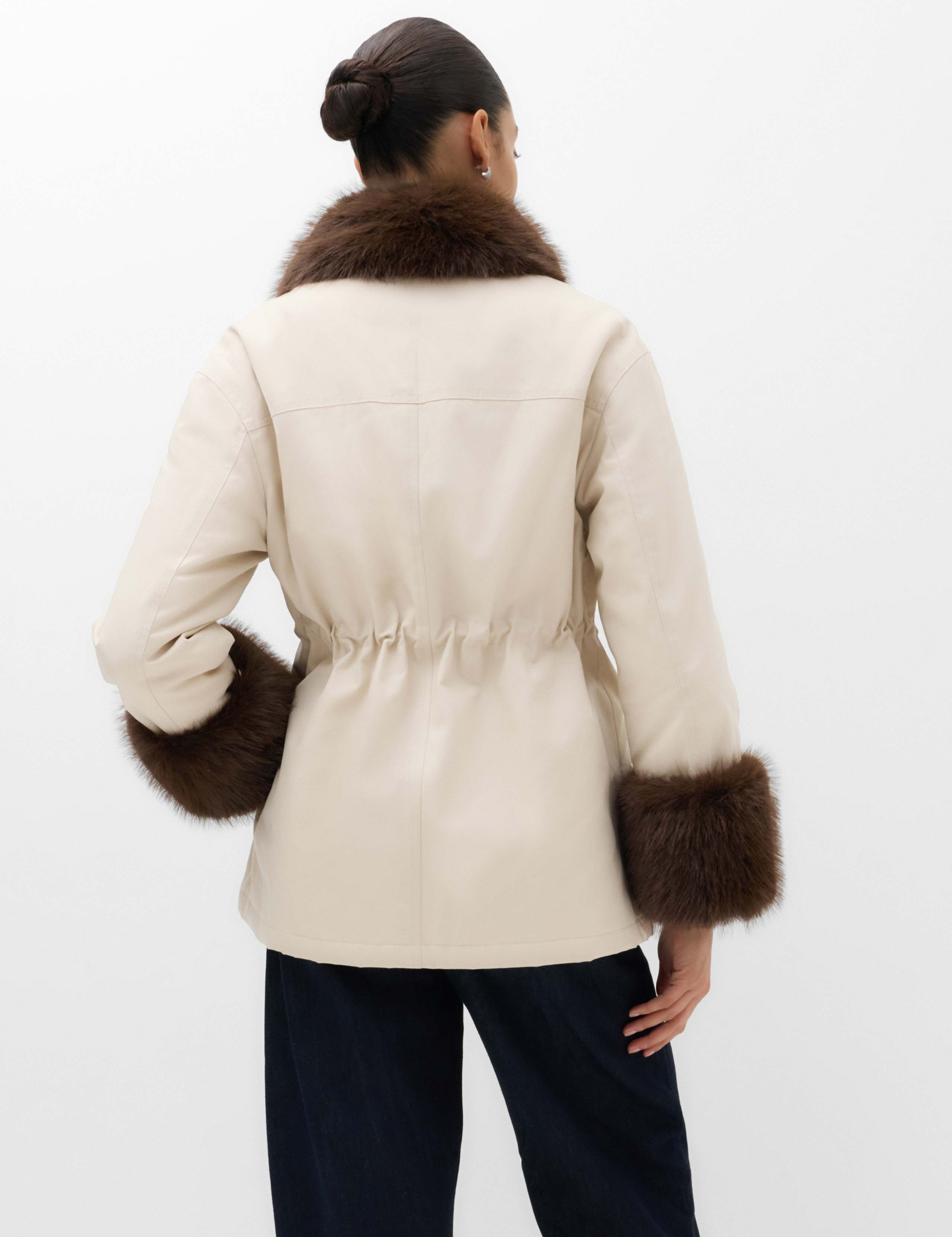 Pure Cotton Waisted Faux Fur Trim Parka 5 of 6