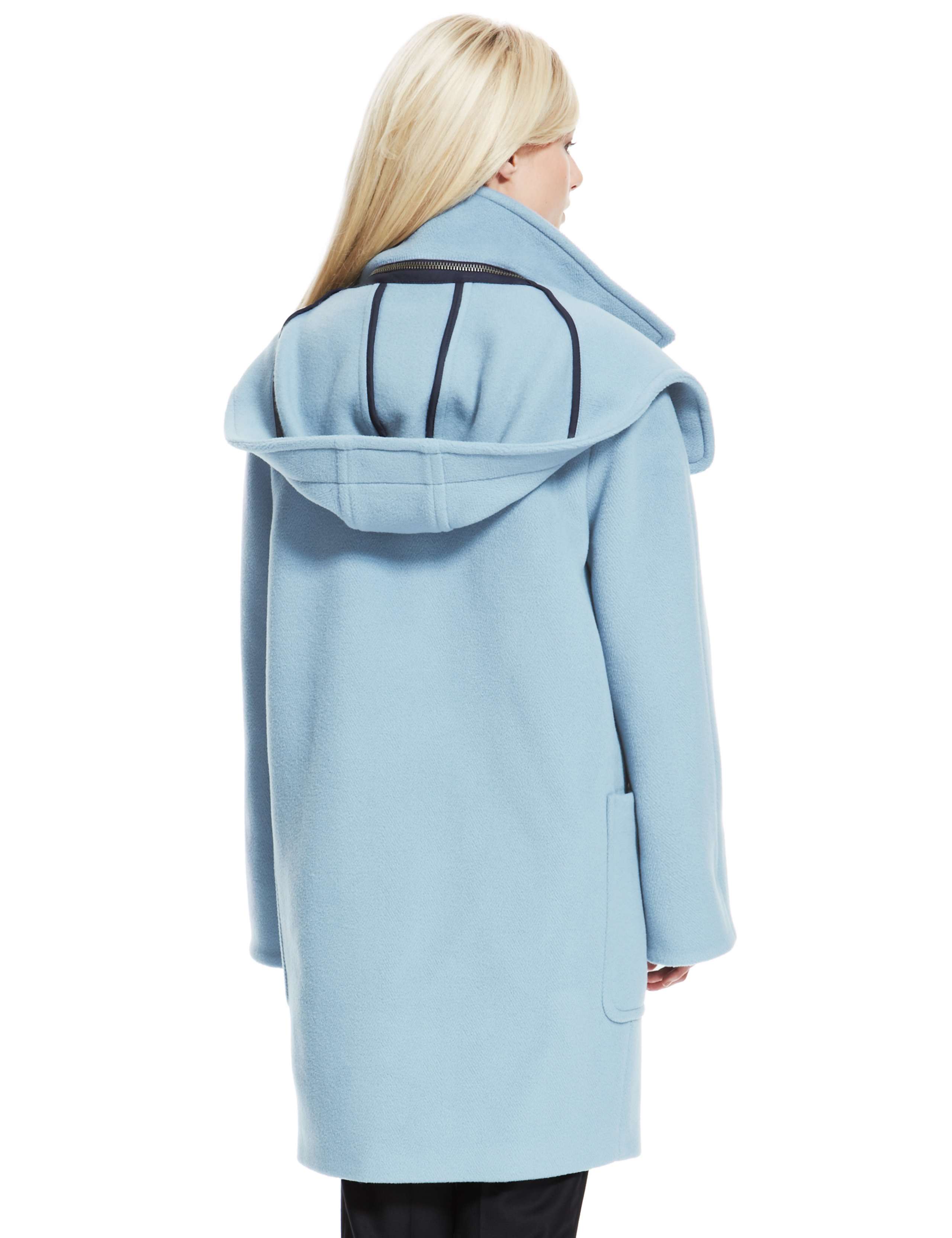 Best of British Pure Wool Hooded Duffle Coat 4 of 5