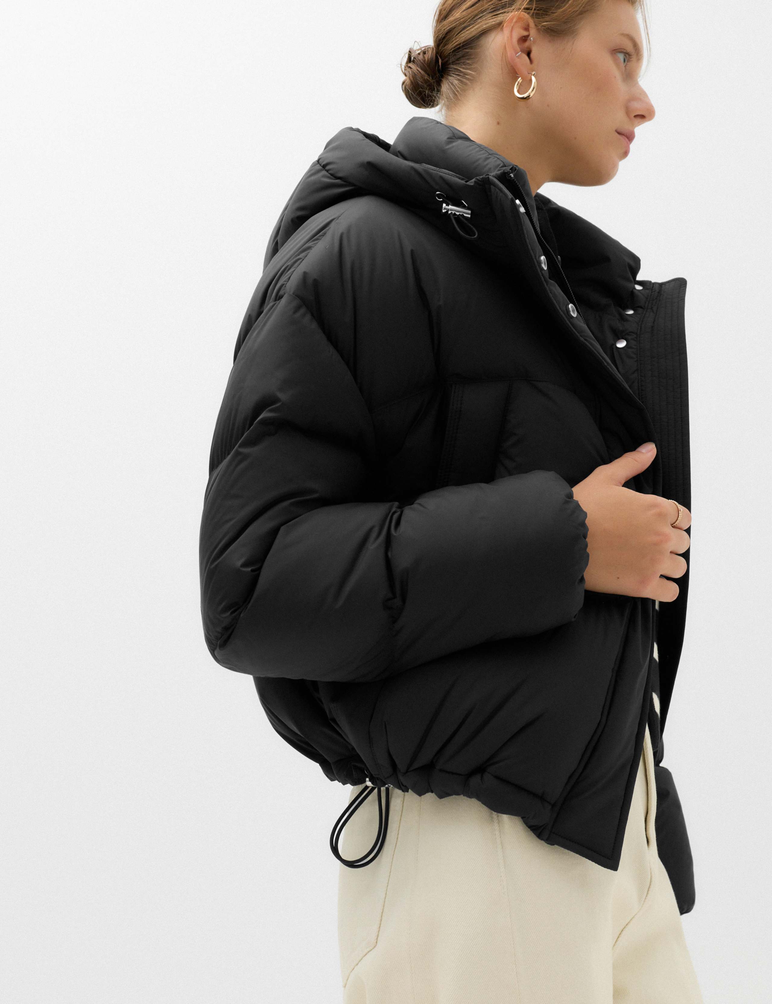 Padded Quilted Hooded Cropped Puffer Jacket 6 of 7