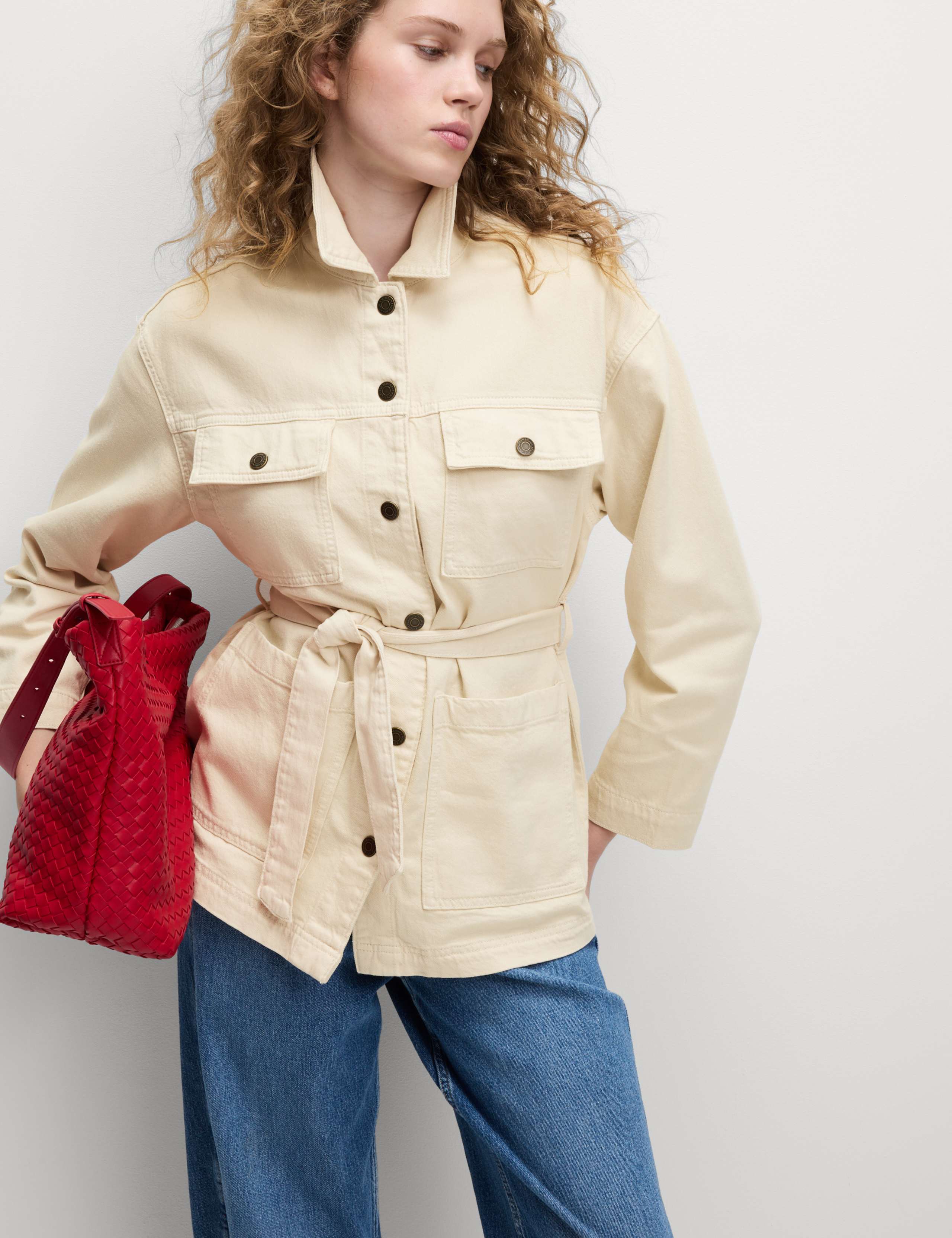 Denim Belted Jacket 1 of 7