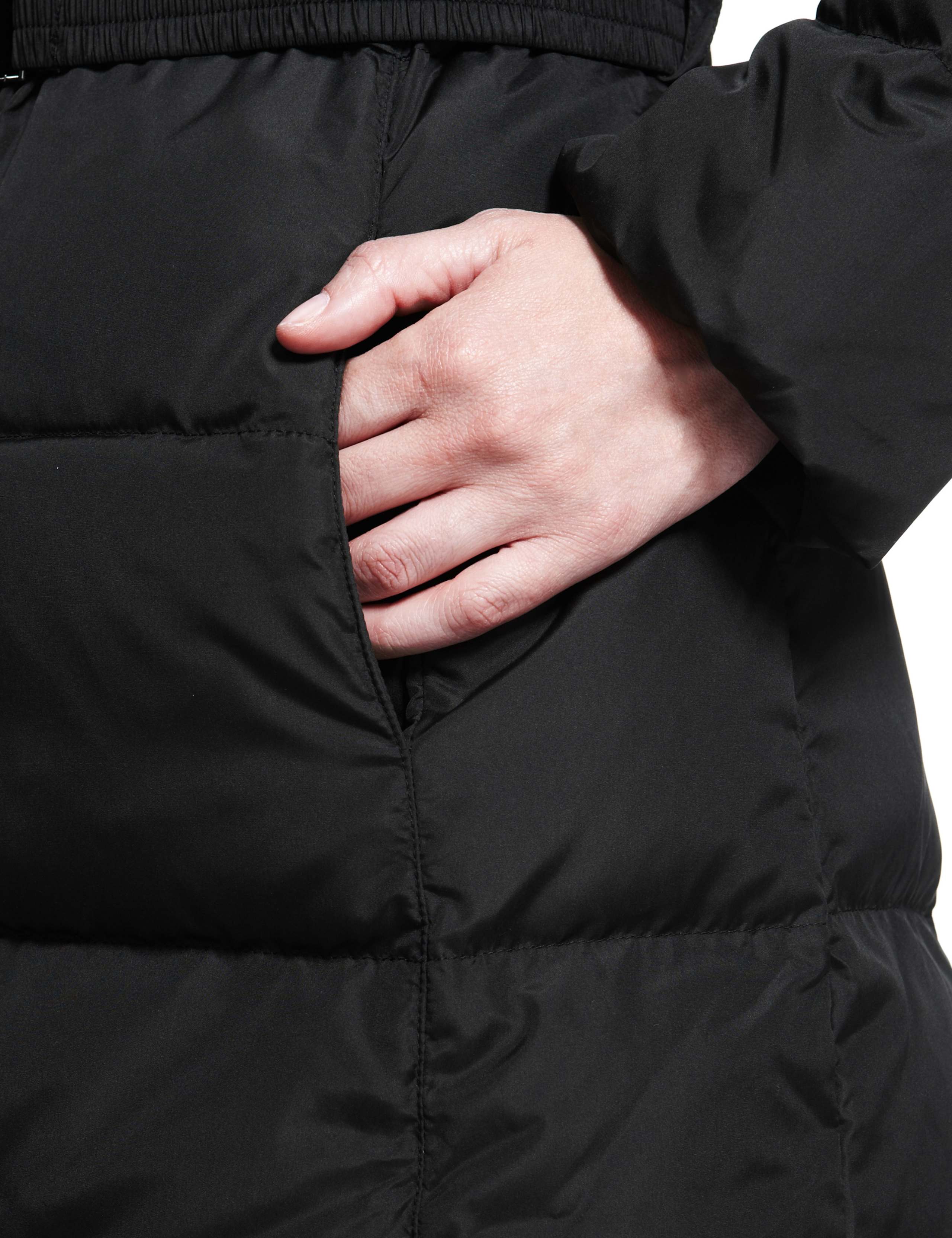 Hooded Down Filled Long Belted Parka with Stormwear™ 6 of 8