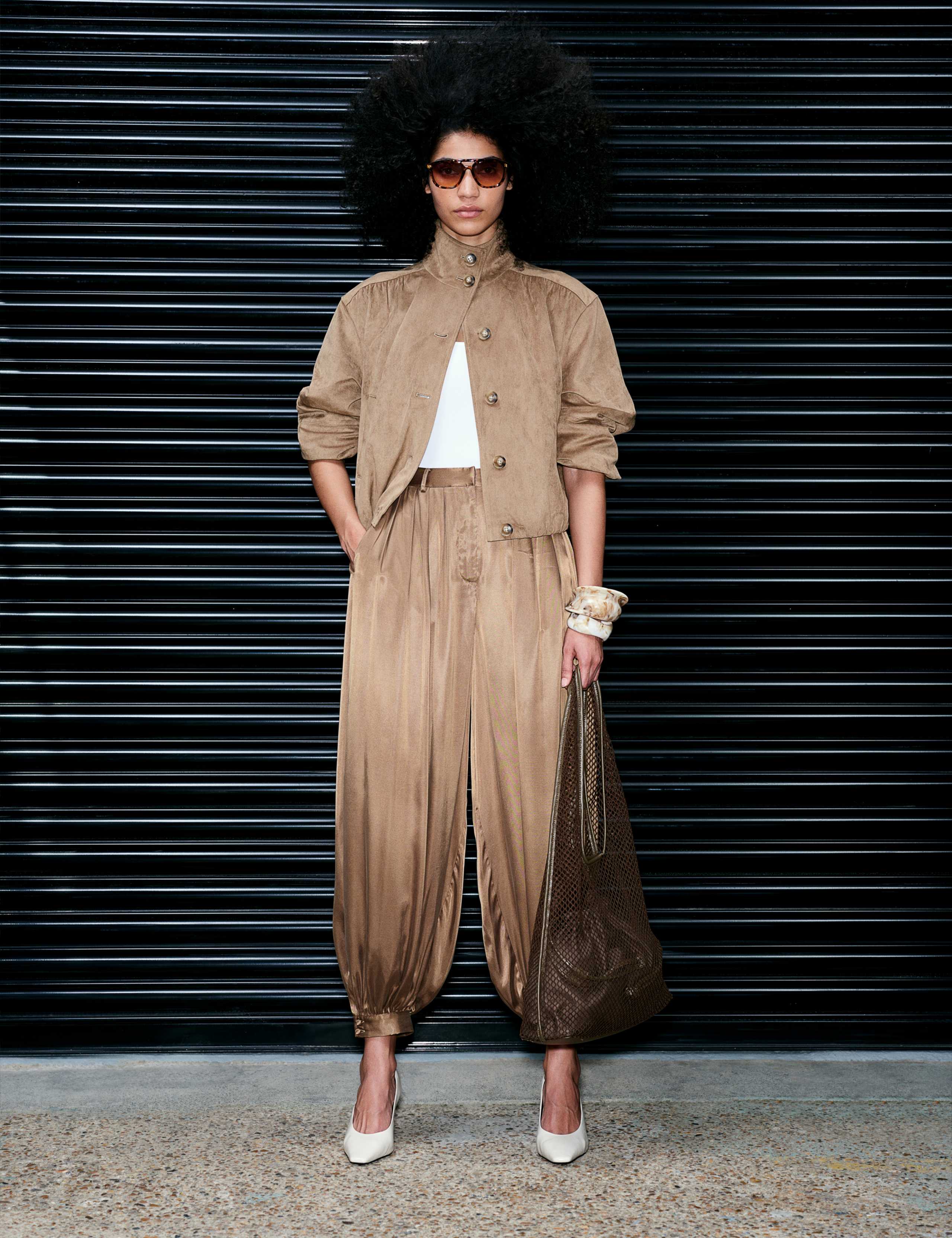Suedette Funnel Neck Short Jacket 8 of 8