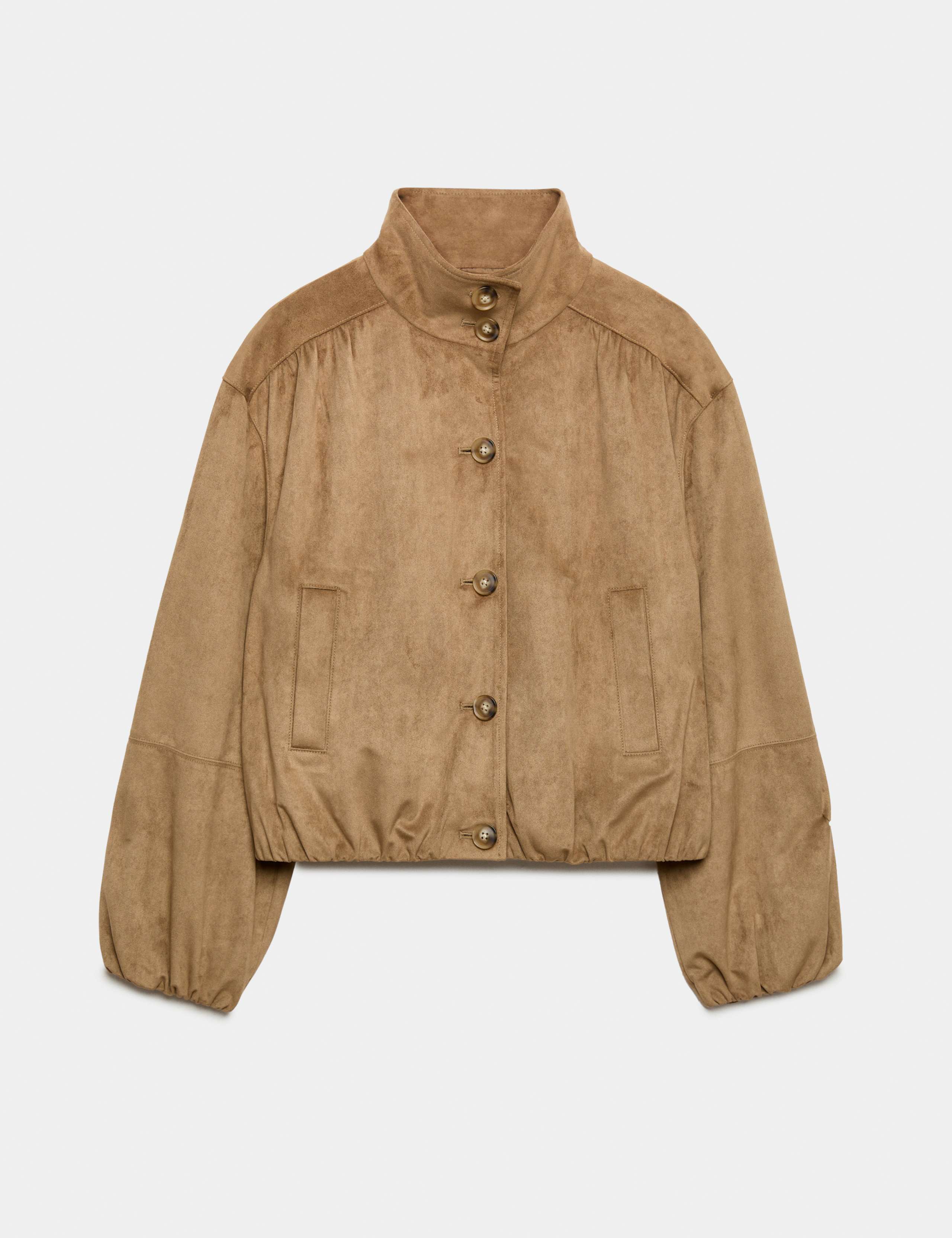 Suedette Funnel Neck Short Jacket 2 of 7