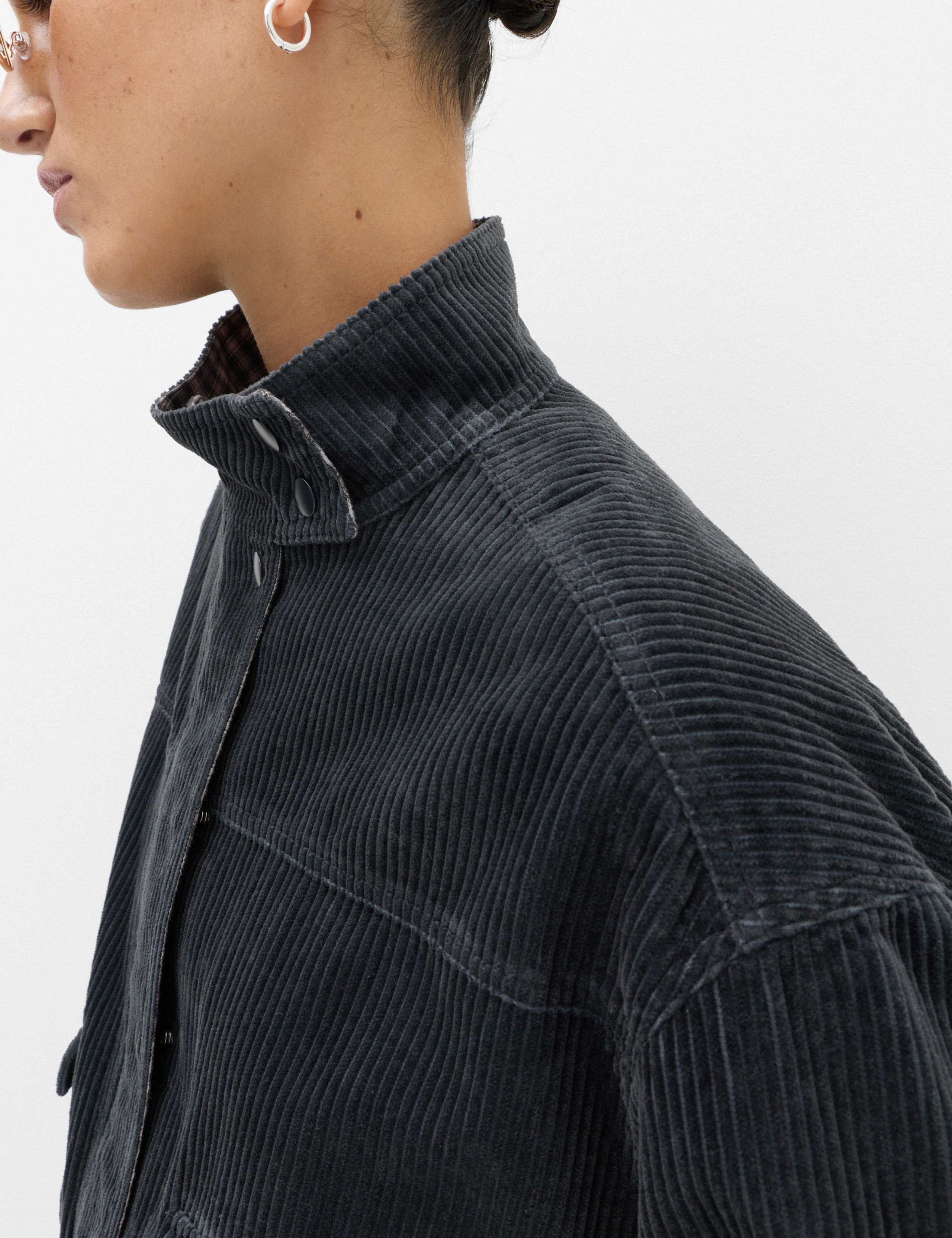 Pure Cotton Cord Funnel Neck Bomber Jacket 3 of 6