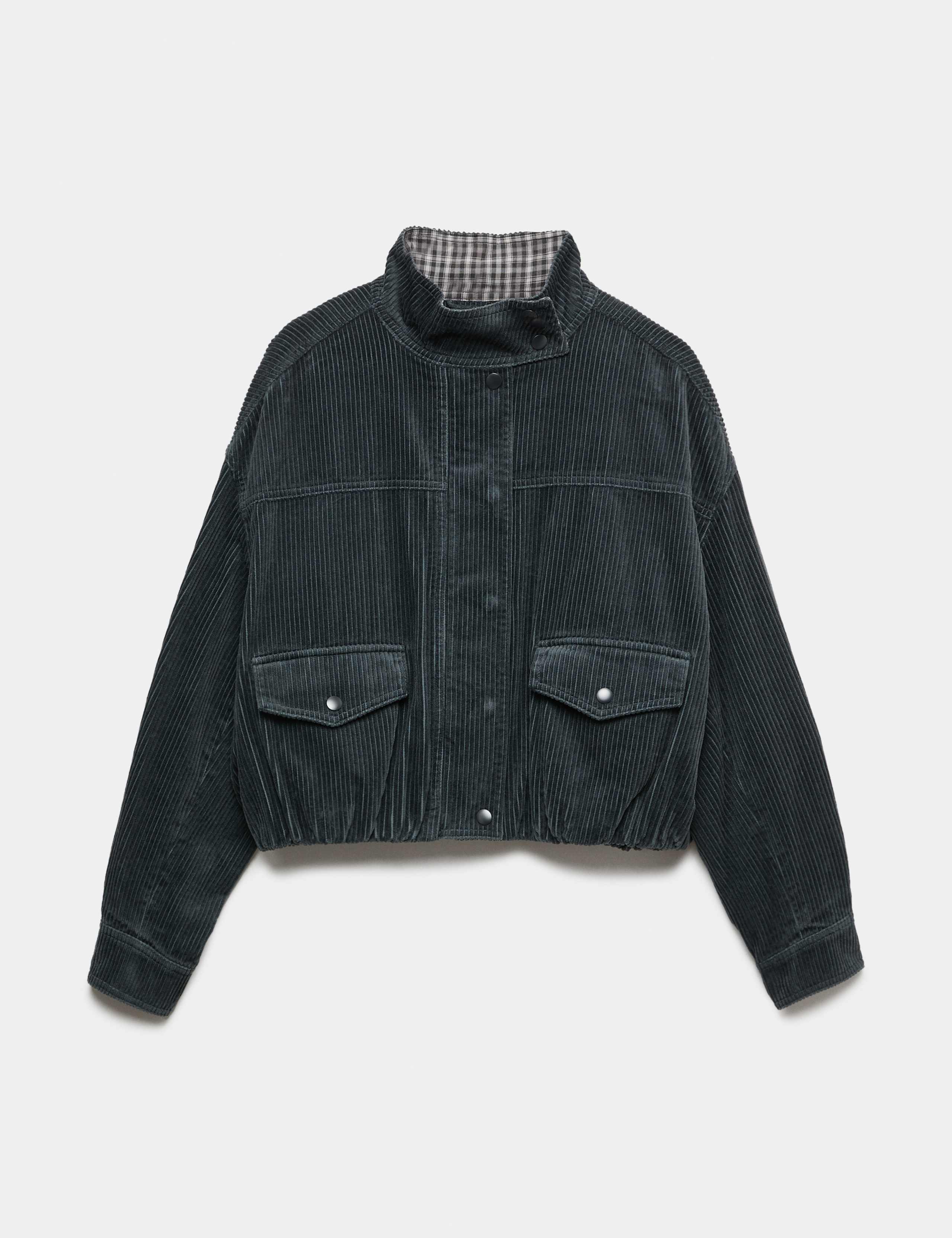 Pure Cotton Cord Funnel Neck Bomber Jacket 2 of 6