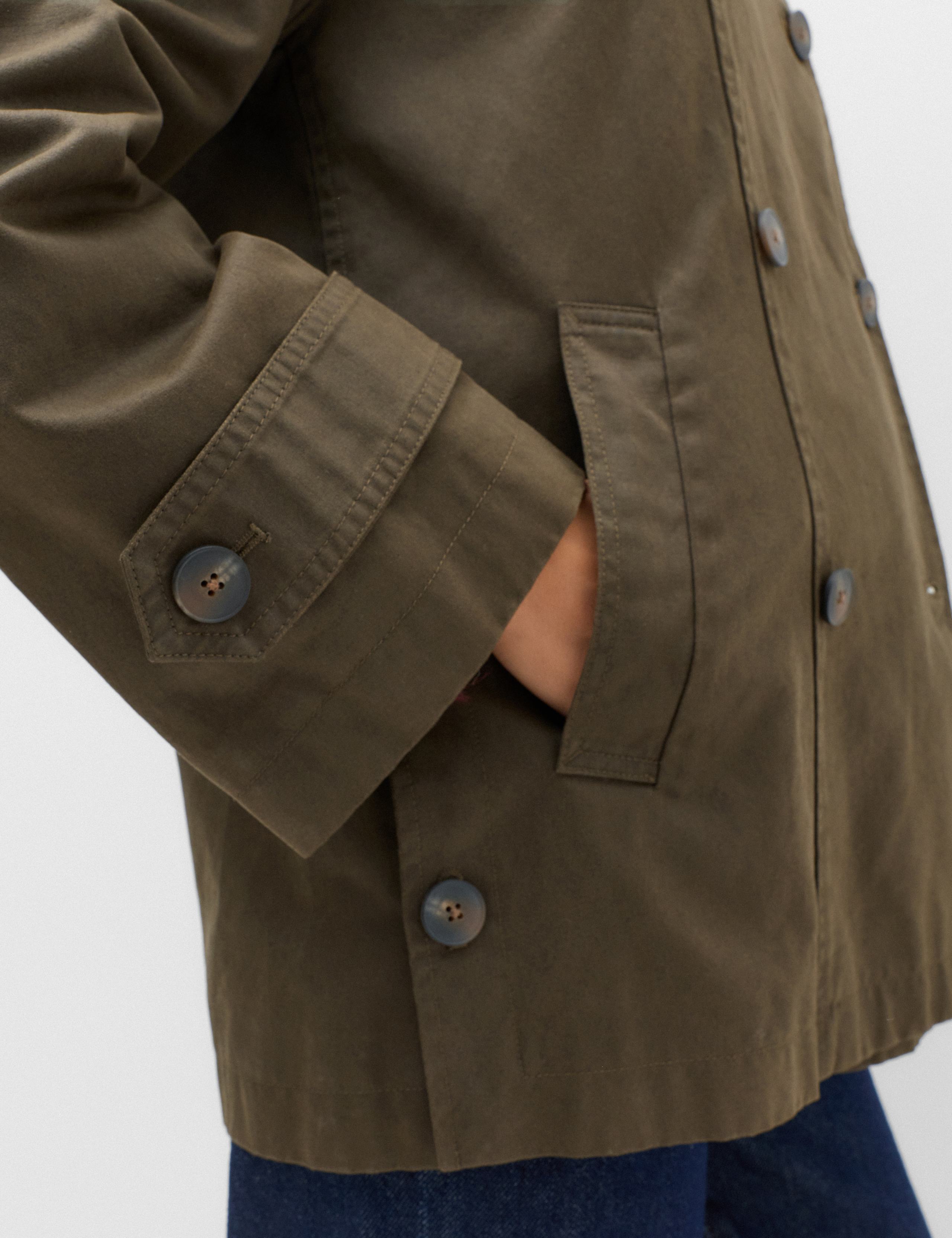 Waxed Cotton Rich Double Breasted Utility Jacket 4 of 6