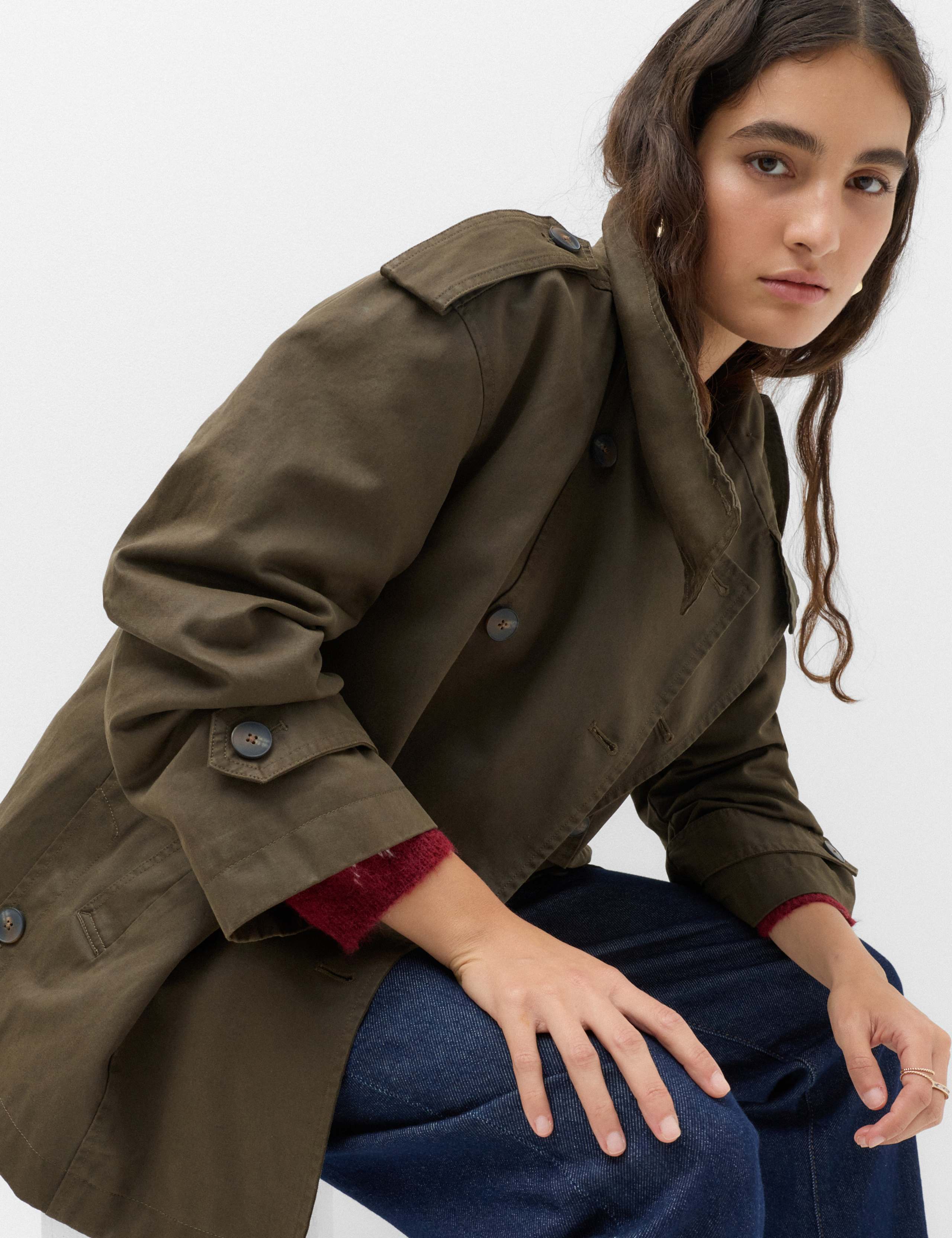 Waxed Cotton Rich Double Breasted Utility Jacket 6 of 6