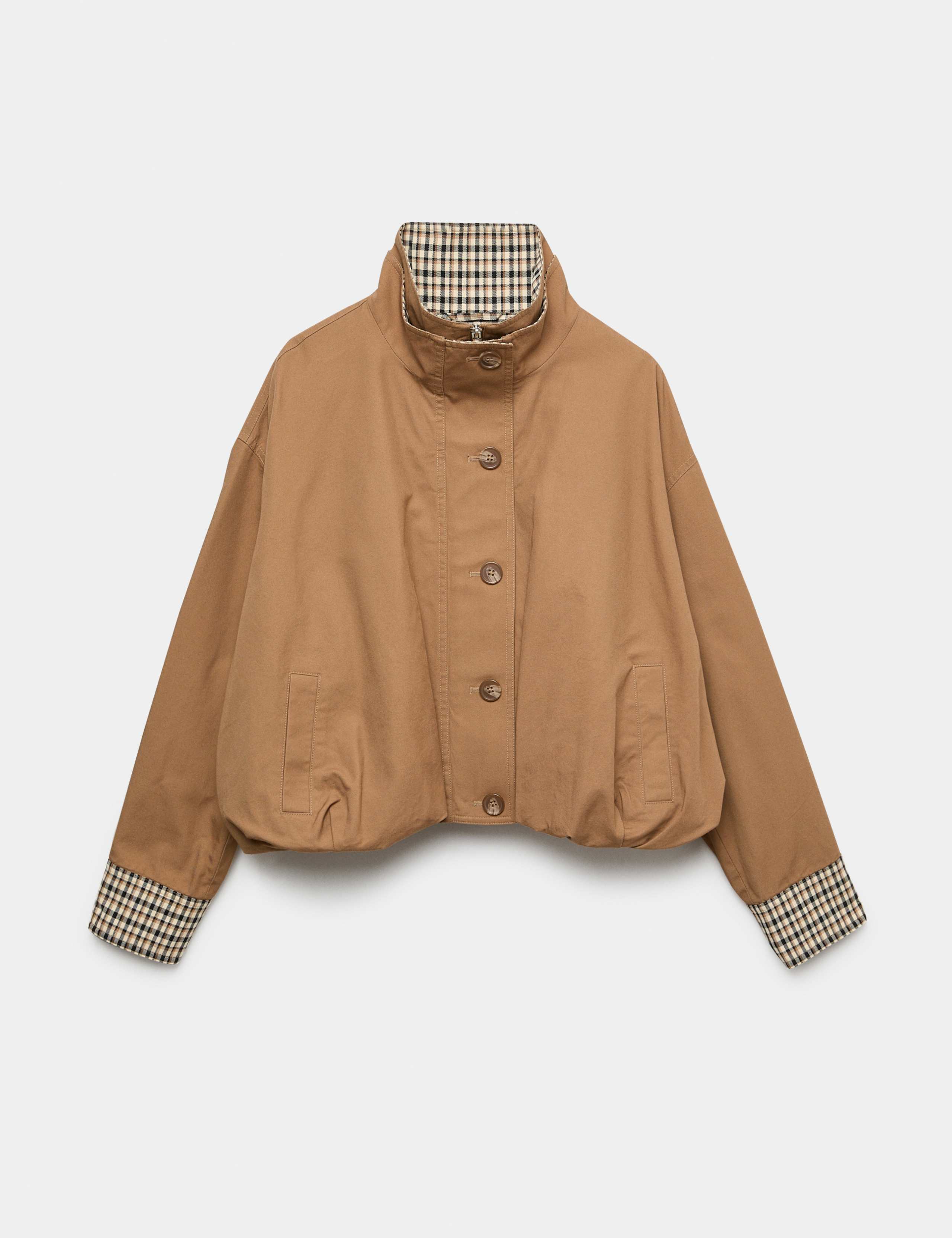 Check Contrast Bomber Jacket 1 of 2
