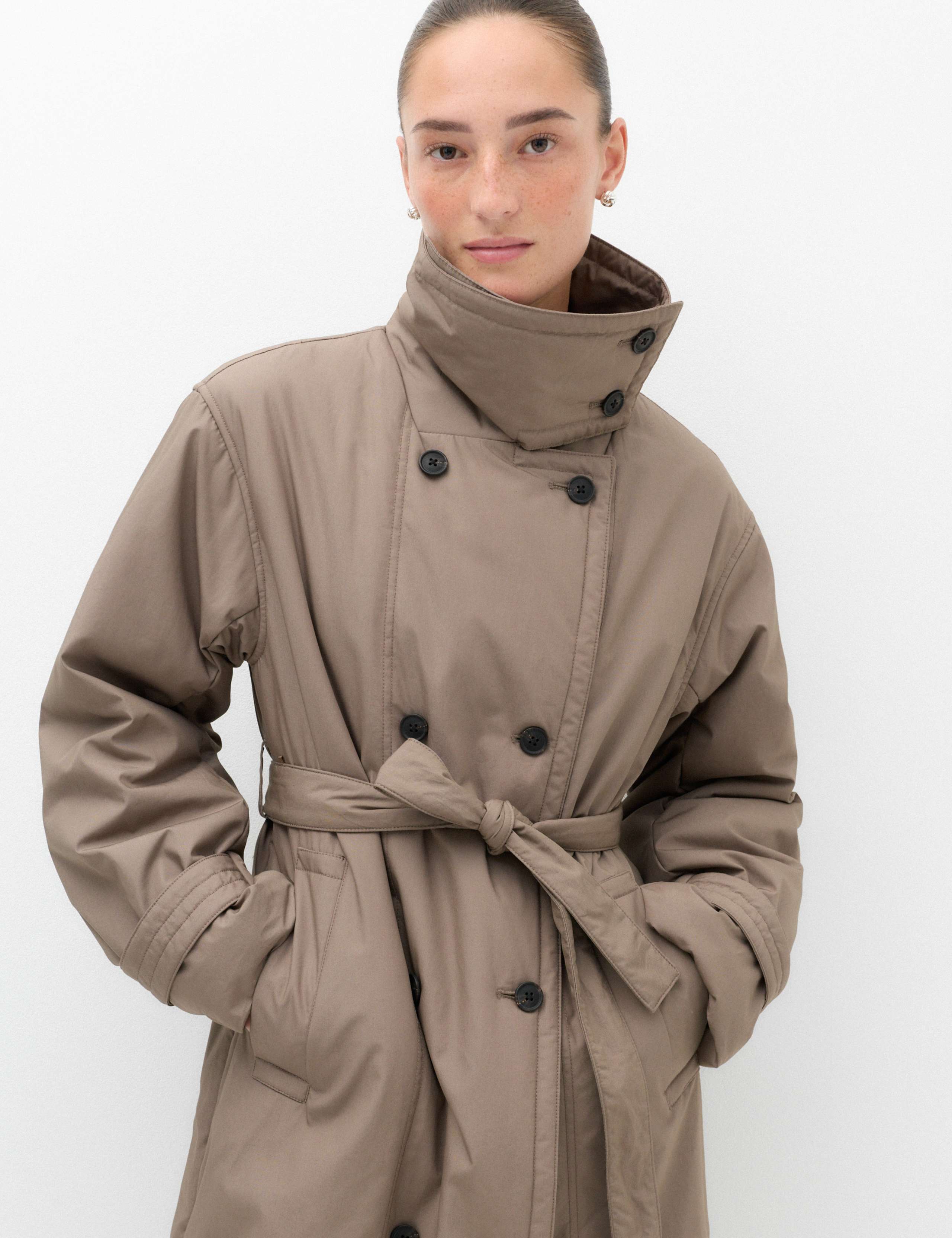 Thermowarmth Belted Double Breasted Longline Coat 3 of 7