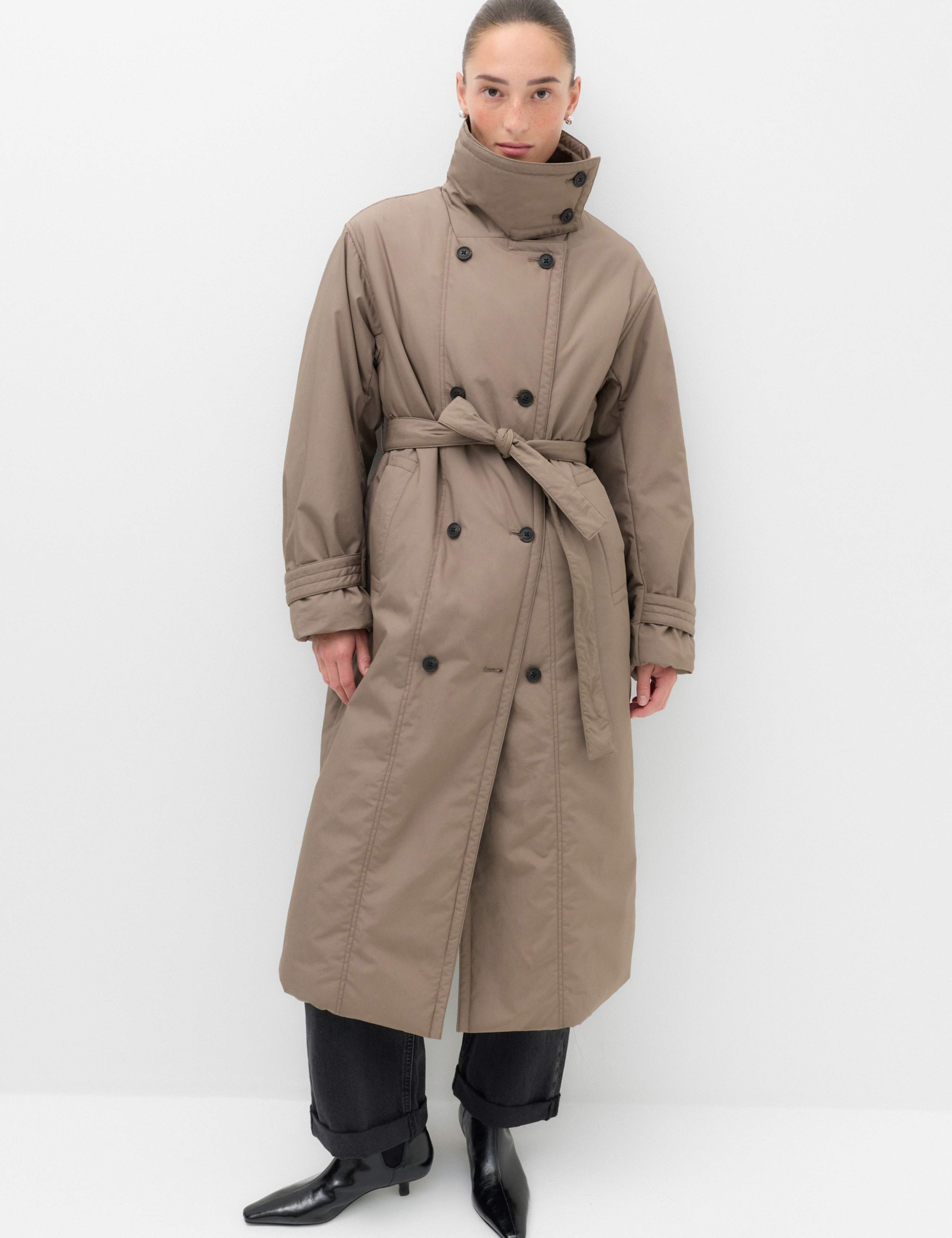 Thermowarmth Belted Double Breasted Longline Coat 6 of 7