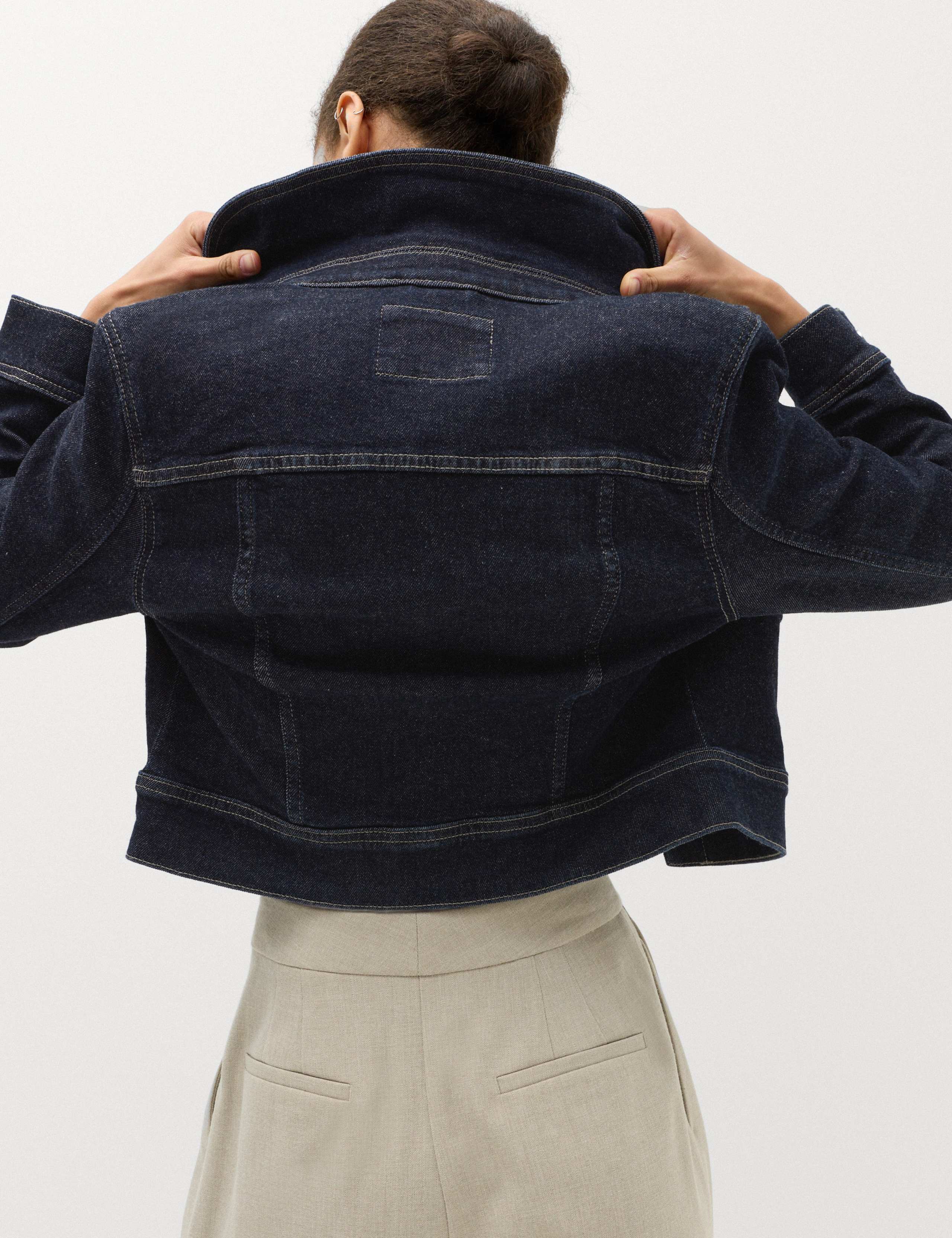Denim Cropped Jacket 3 of 7
