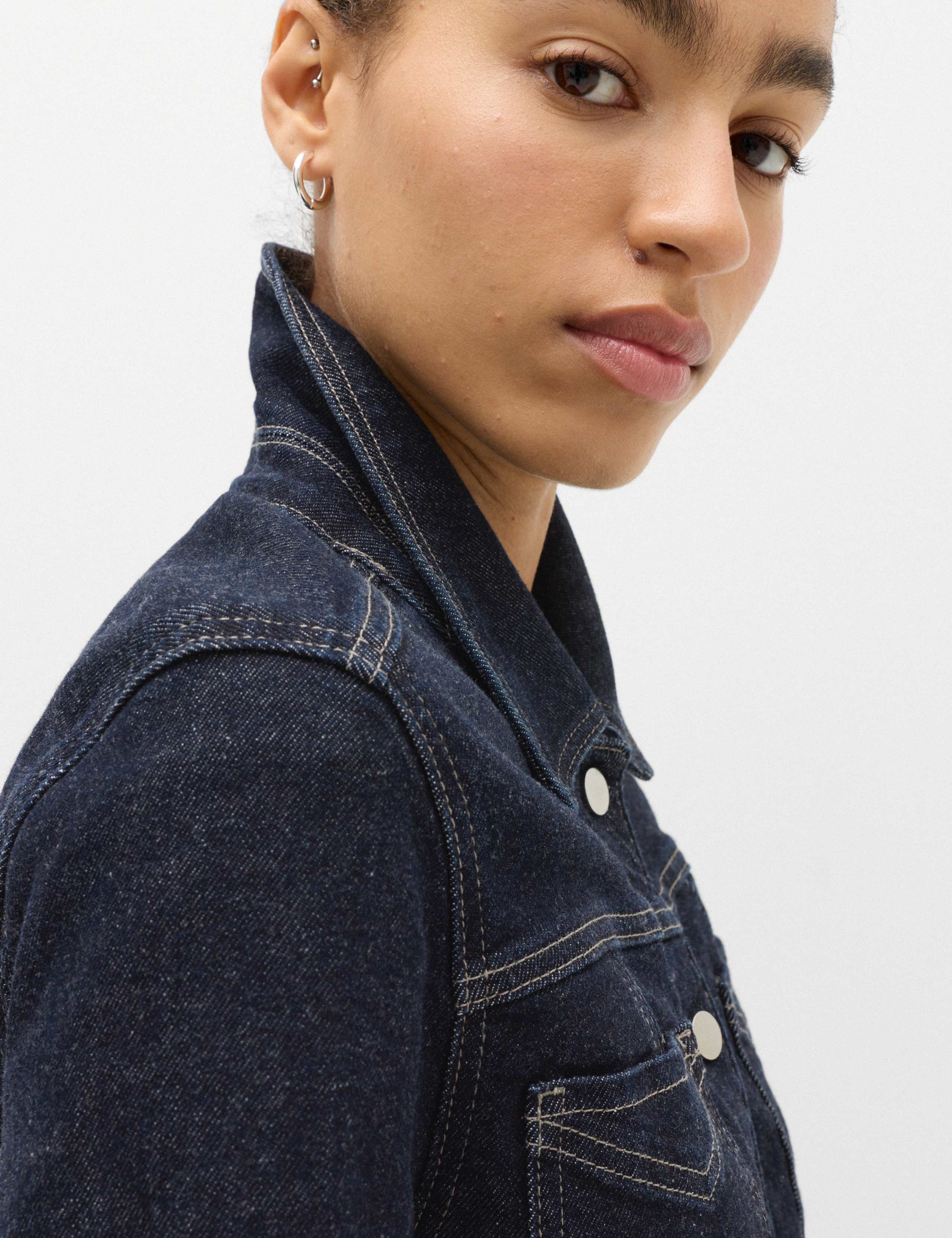 Denim Cropped Jacket 4 of 7